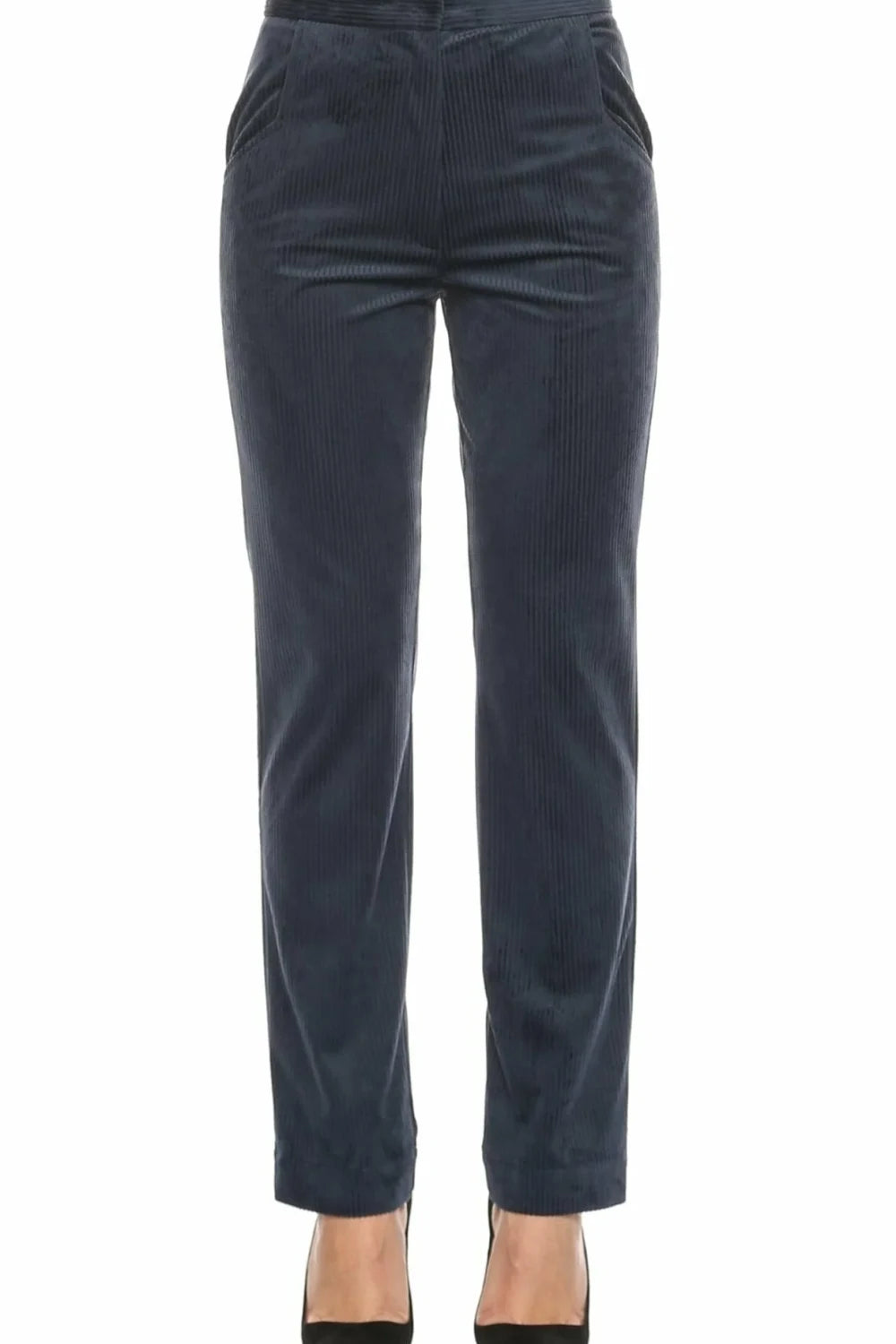 Nazlı Ceren-Bicolle Kadife Pantolon Navy Blue-Pantolon-5-Milagron.com