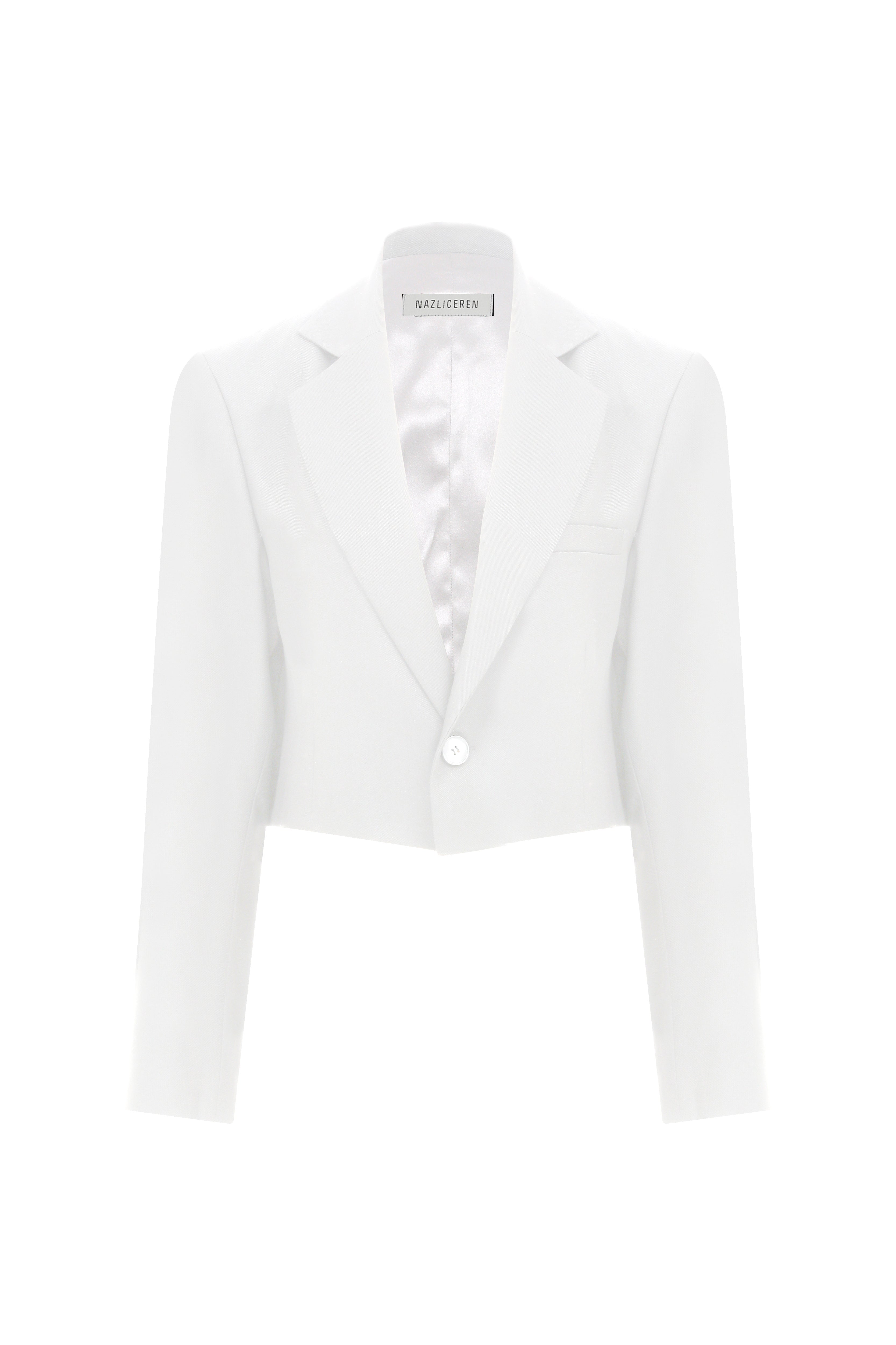 Nazlı Ceren-Boxy Cropped Saten Ceket-Ceket-7-Milagron.com