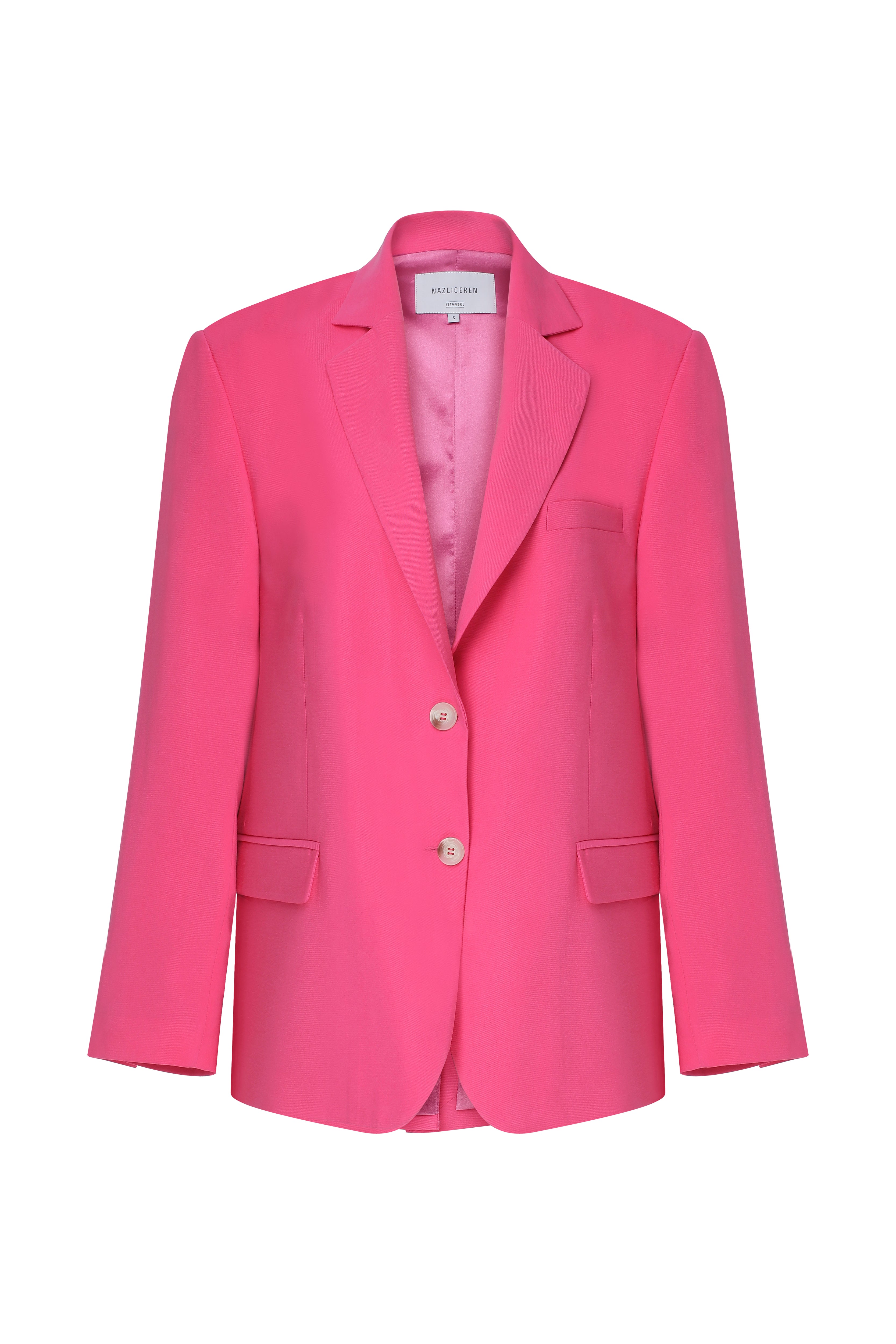 Nazlı Ceren-Boxy Oversize Blazer Bubble Gum Pink-Ceket-1-Milagron.com
