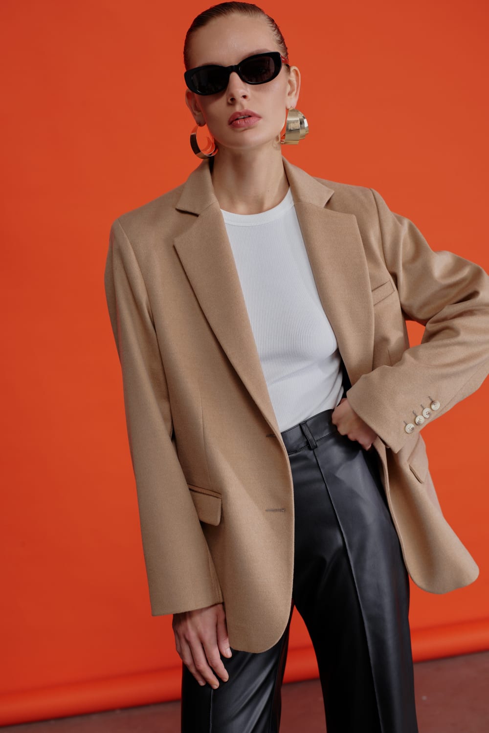 Nazlı Ceren-Boxy Oversize Yün Blazer Camel-Ceket-7-Milagron.com