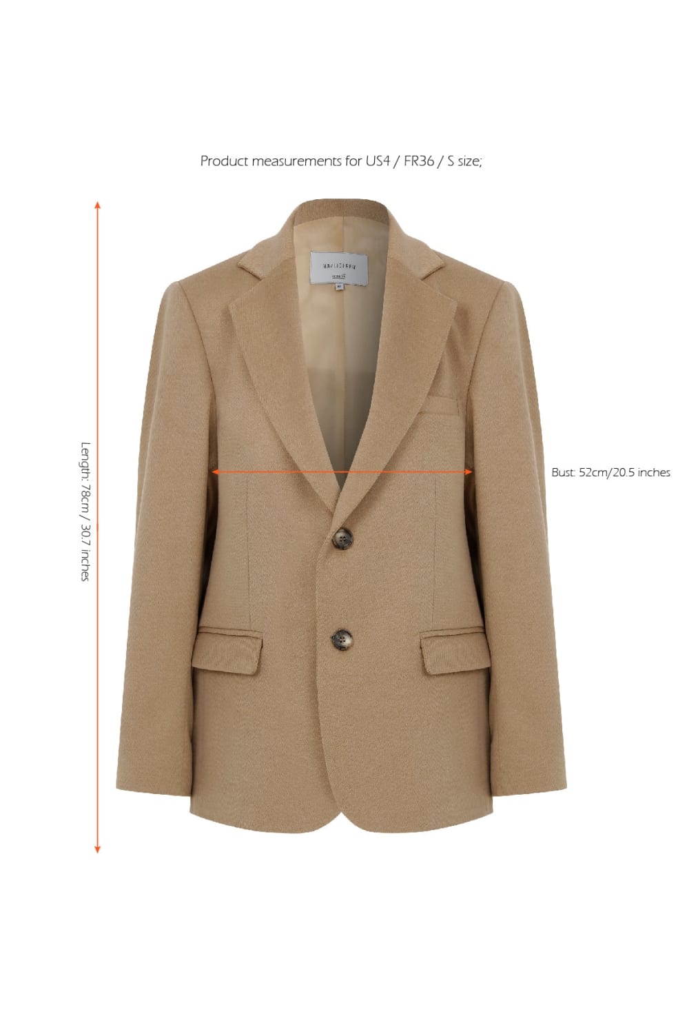 Nazlı Ceren-Boxy Oversize Yün Blazer Camel-Ceket-9-Milagron.com