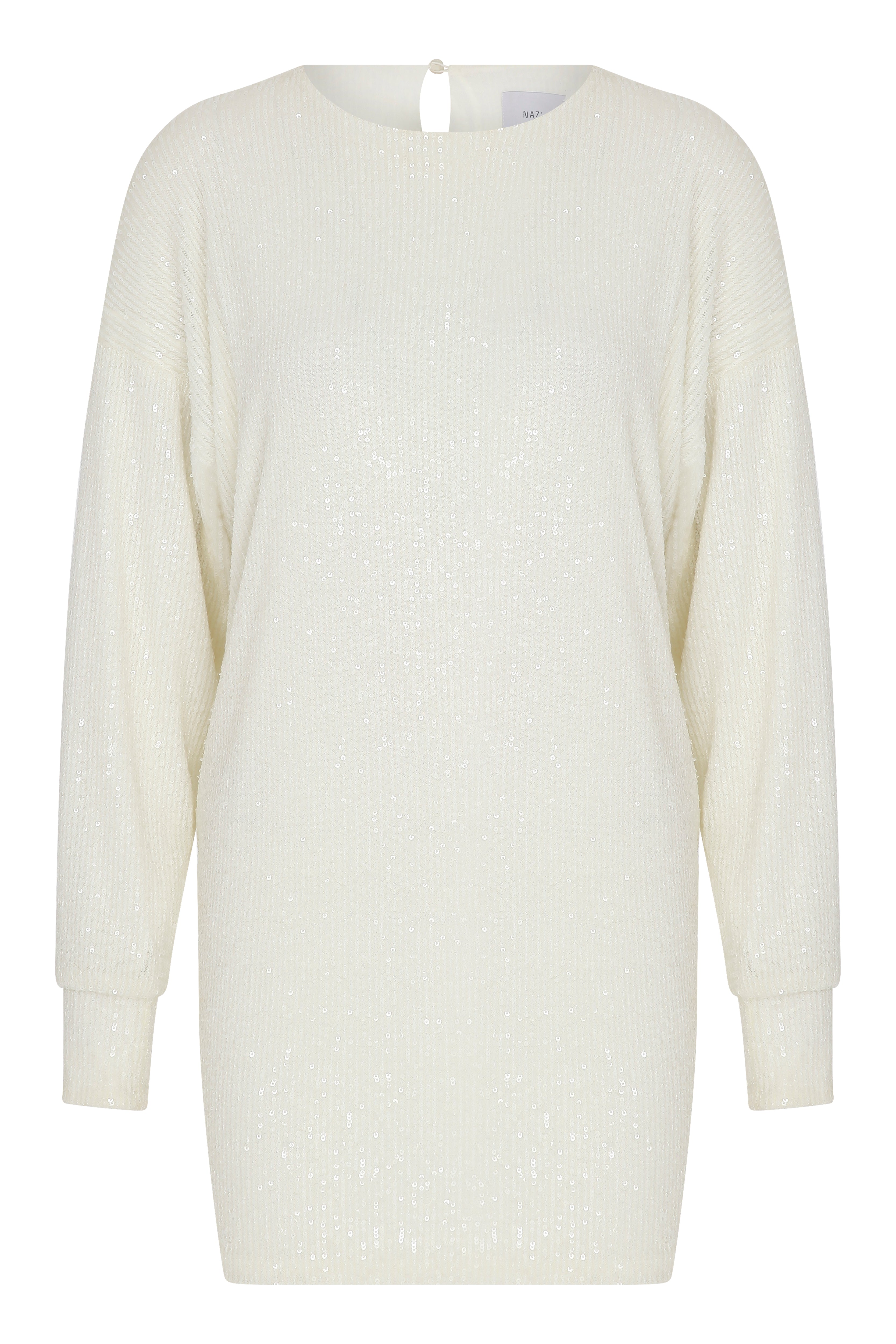 Nazlı Ceren-Brena Payetli Mini Elbise White-Elbise-1-Milagron.com