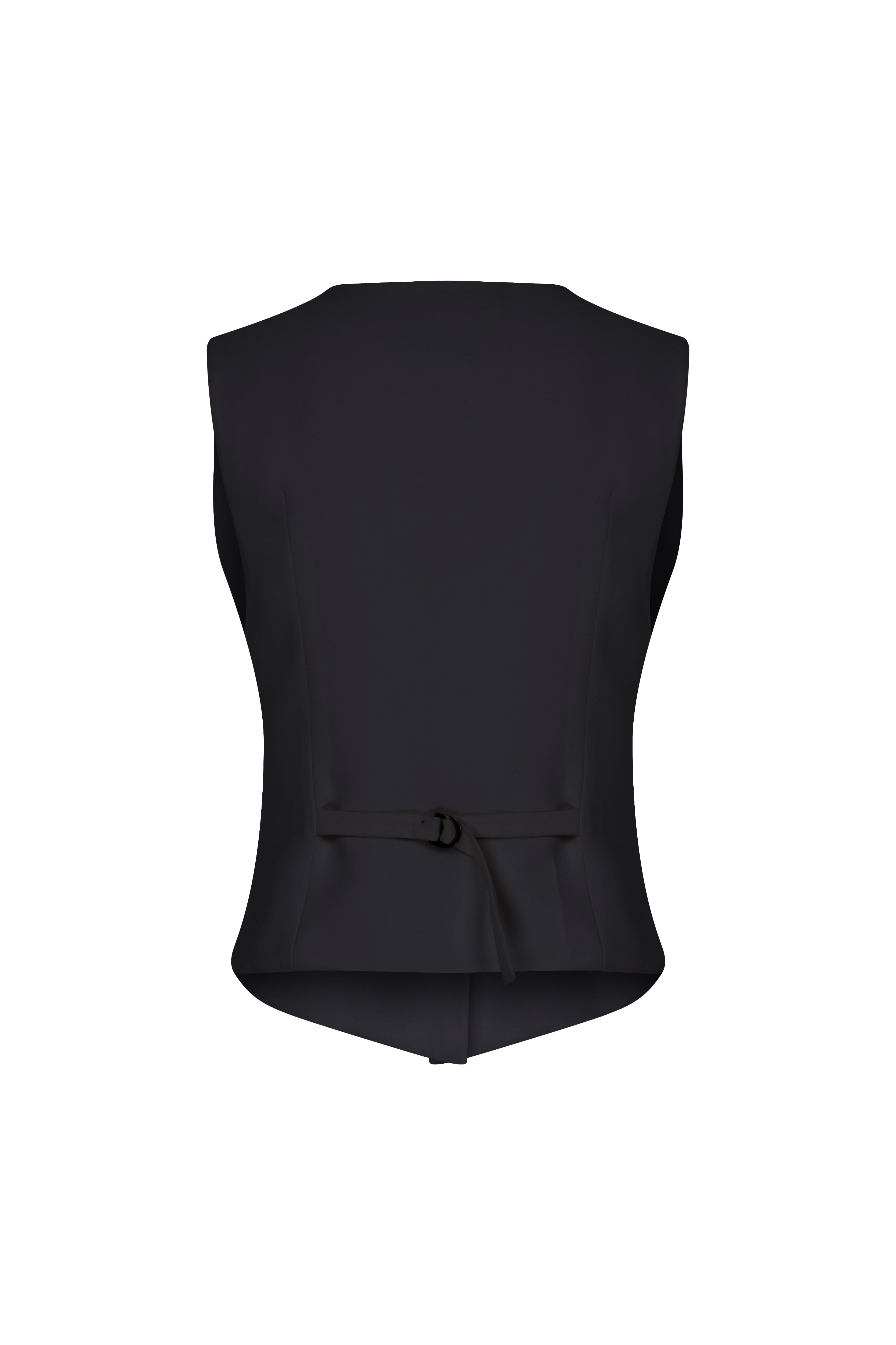 Nazlı Ceren-Brita Keten Yelek Siyah-Vest-4-Milagron.com