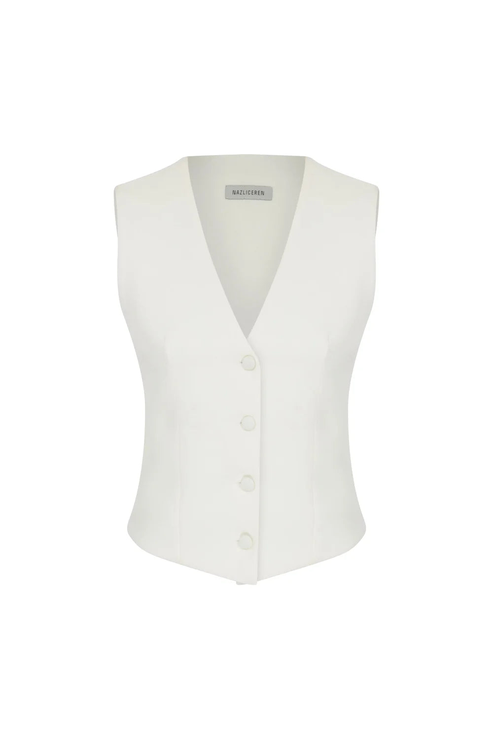 Nazlı Ceren-Brita Krep Yelek Blanche-Yelek-2-Milagron.com