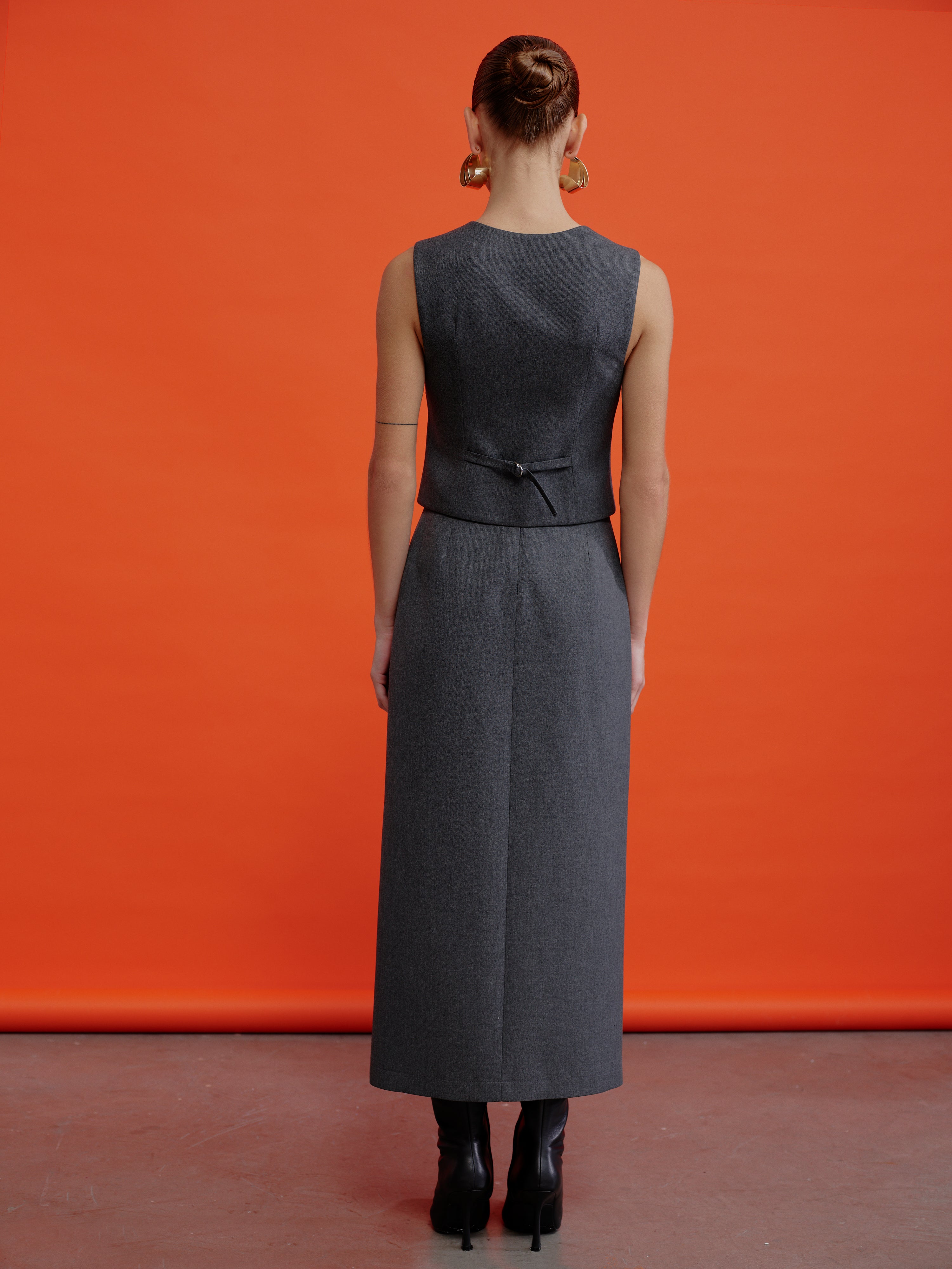 Nazlı Ceren-Brita Yelek Gri-Yelek-5-Milagron.com