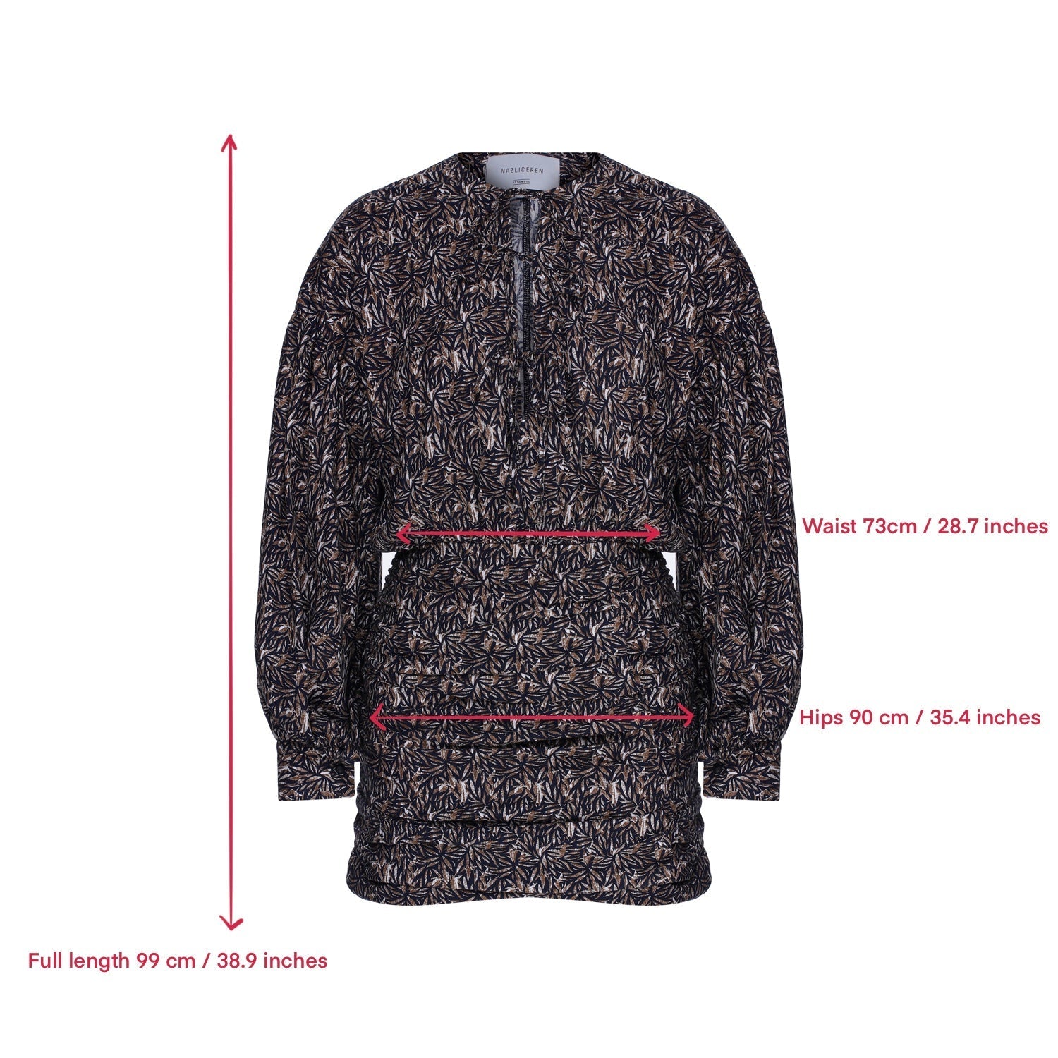 Nazlı Ceren-Carlotte Mini Koton Elbise Brown-Elbise-5-Milagron.com