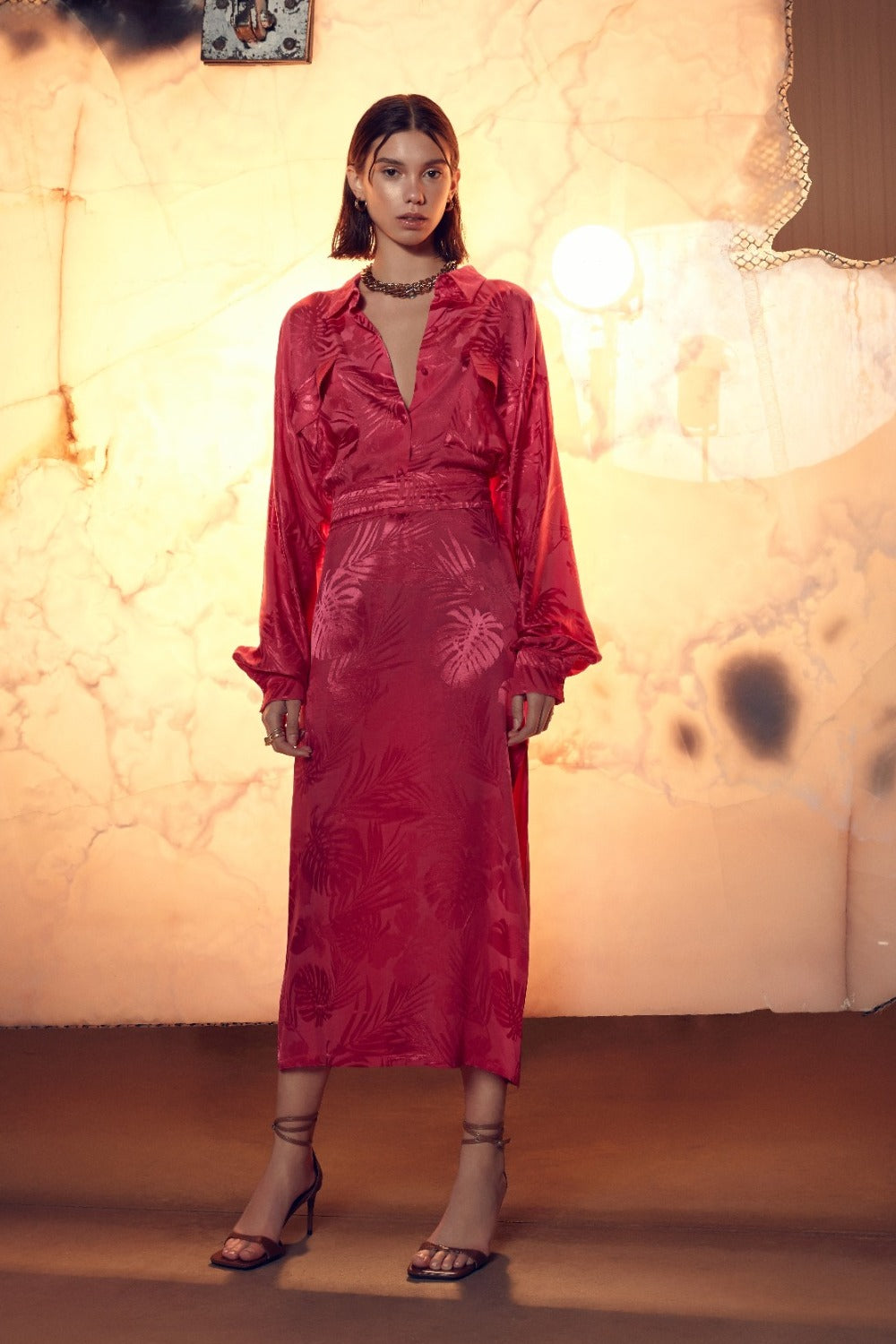 Nazlı Ceren-Cassin Jakarlı Gömlek Elbise-Elbise-2-Milagron.com