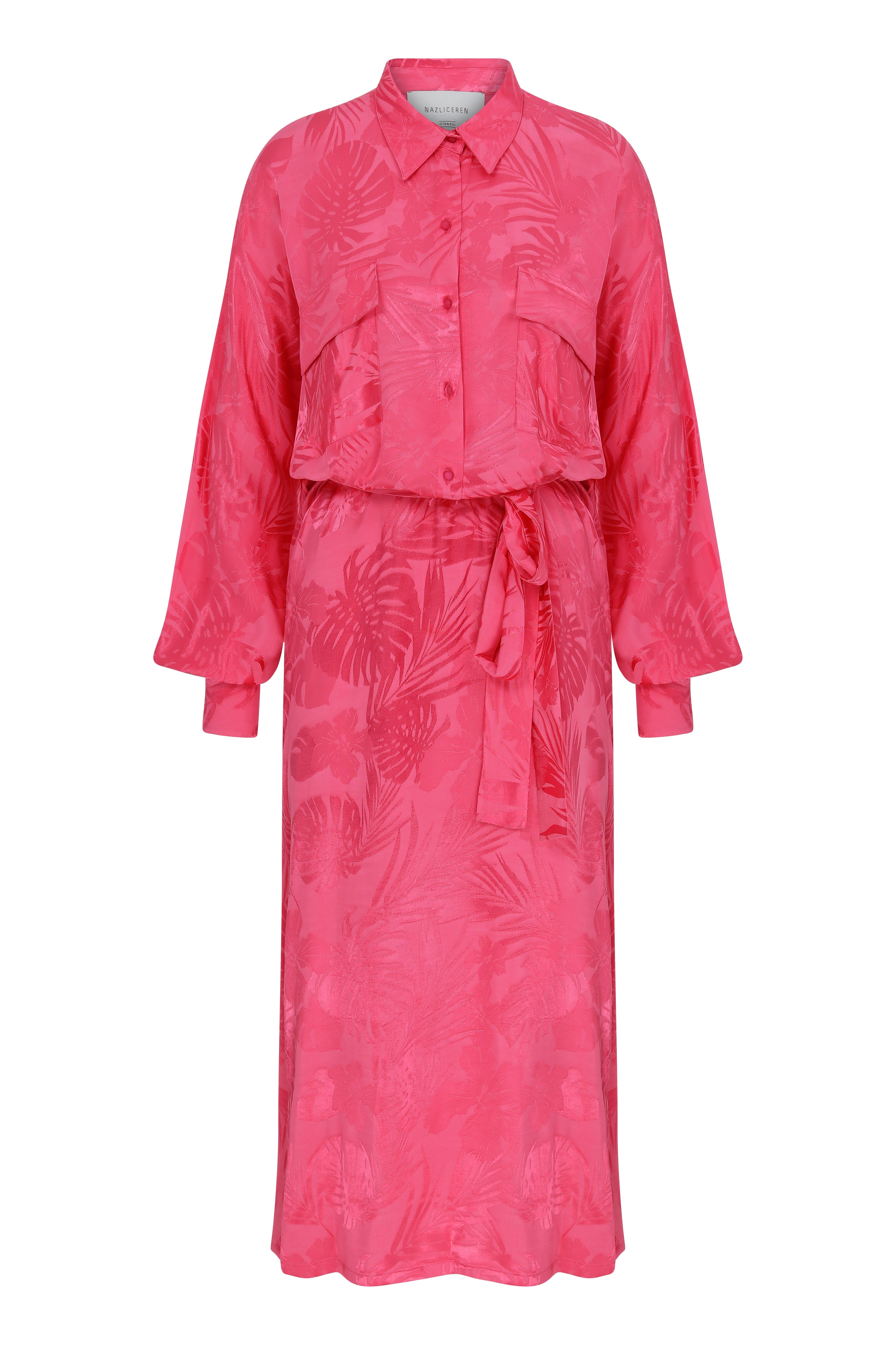 Nazlı Ceren-Cassin Jakarlı Gömlek Elbise-Elbise-6-Milagron.com