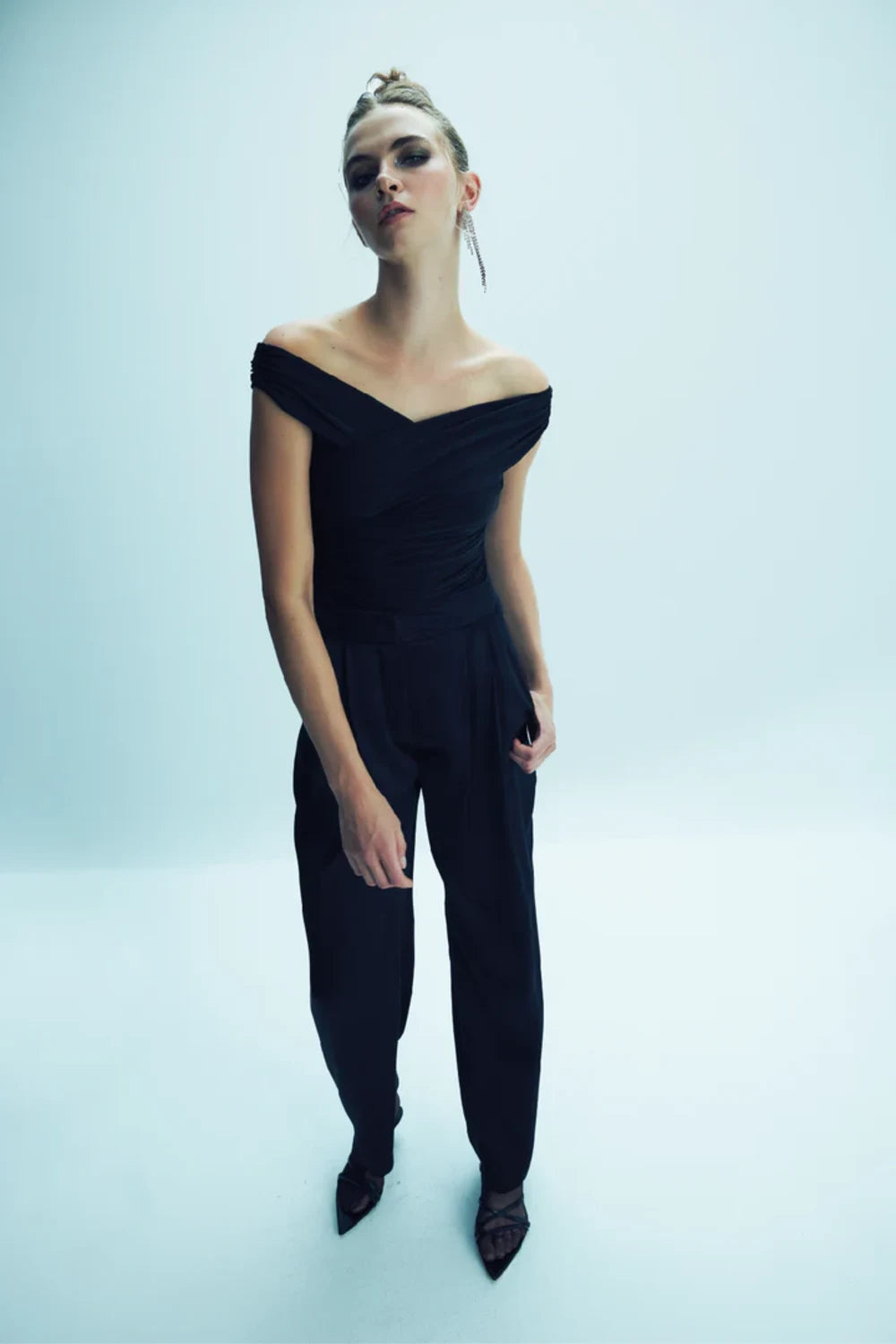 Nazlı Ceren-Cheri Jarse Bluz Siyah-T-Shirts-10-Milagron.com