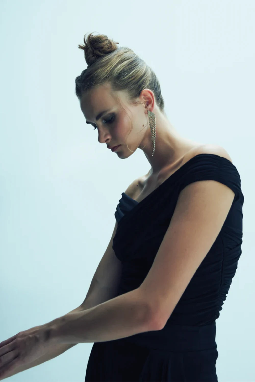 Nazlı Ceren-Cheri Jarse Bluz Siyah-T-Shirts-7-Milagron.com