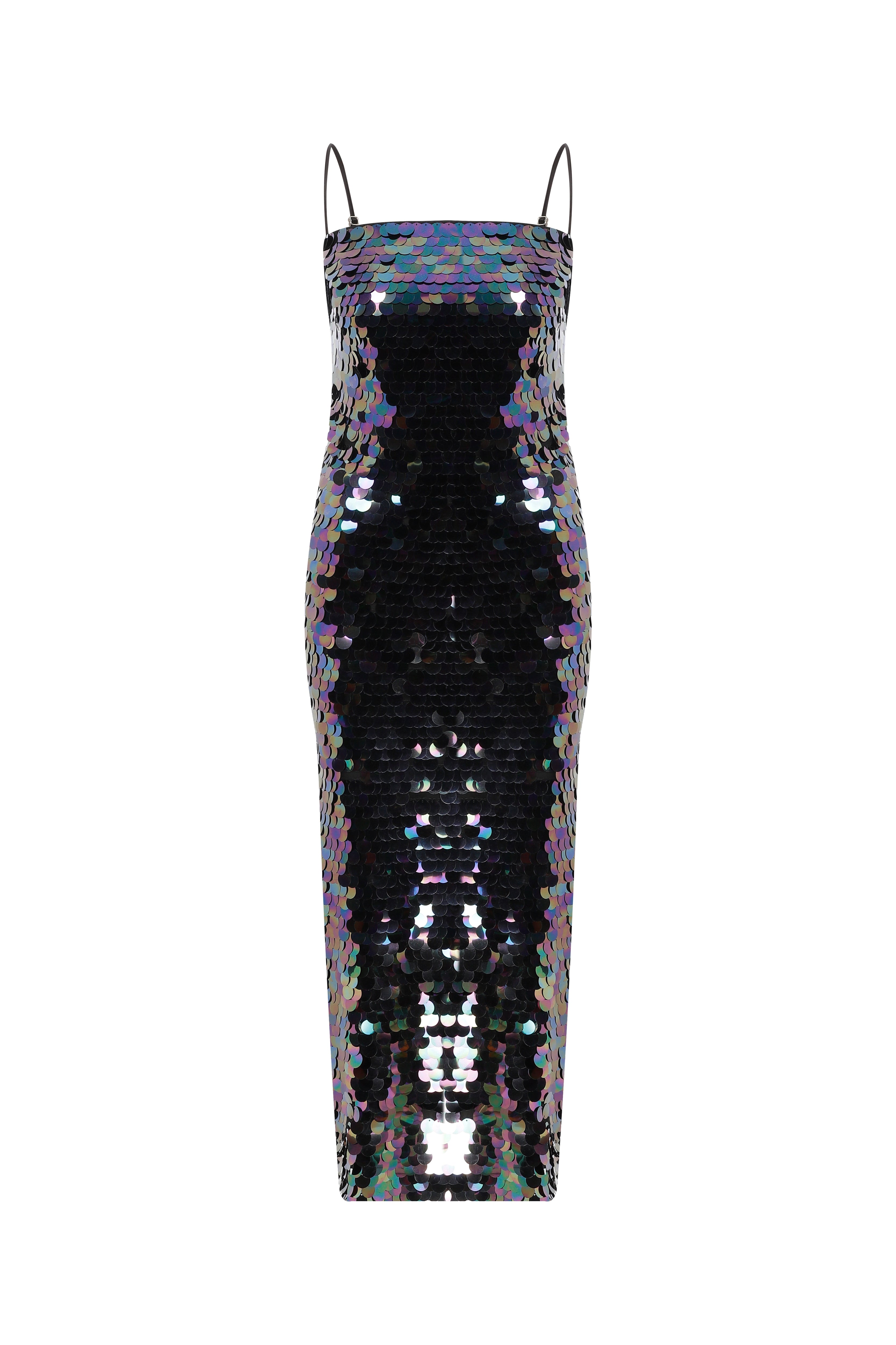 Nazlı Ceren-Elaine Payetli Uzun Elbise-Elbise-2-Milagron.com