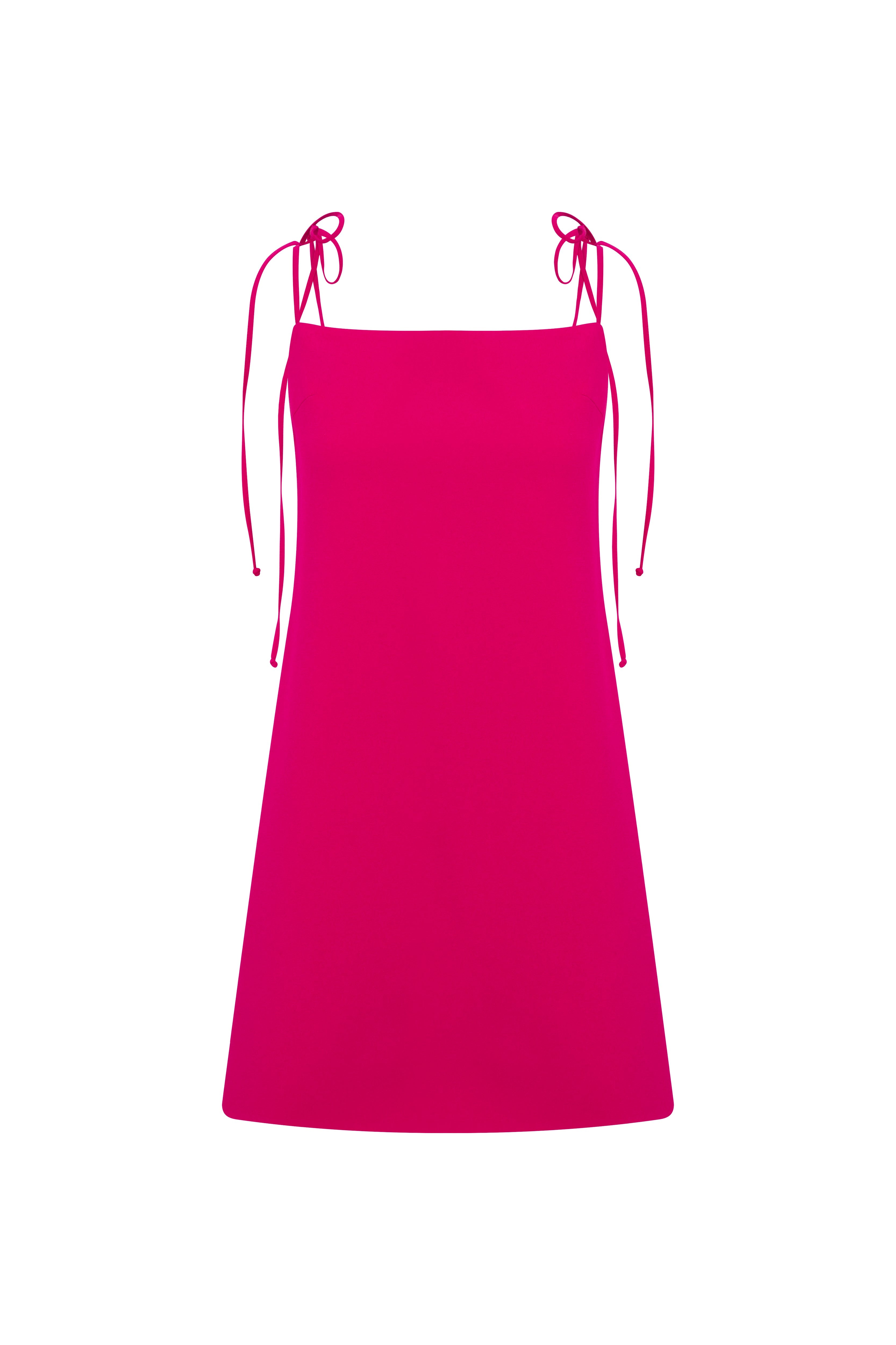 Nazlı Ceren-Ellie Krep Mini Elbise Raspberry Sorbet-Elbise-1-Milagron.com