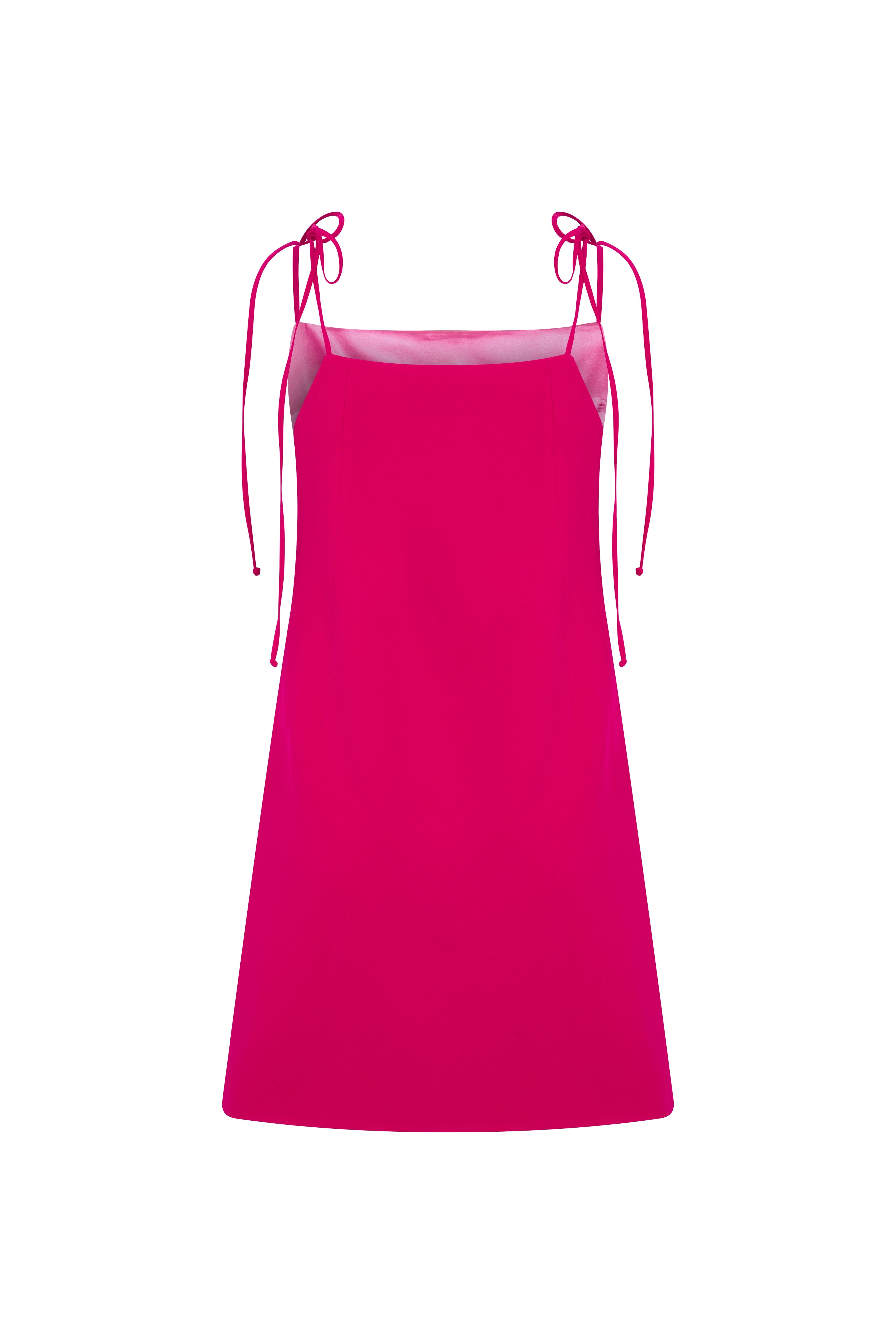 Nazlı Ceren-Ellie Krep Mini Elbise Raspberry Sorbet-Elbise-2-Milagron.com