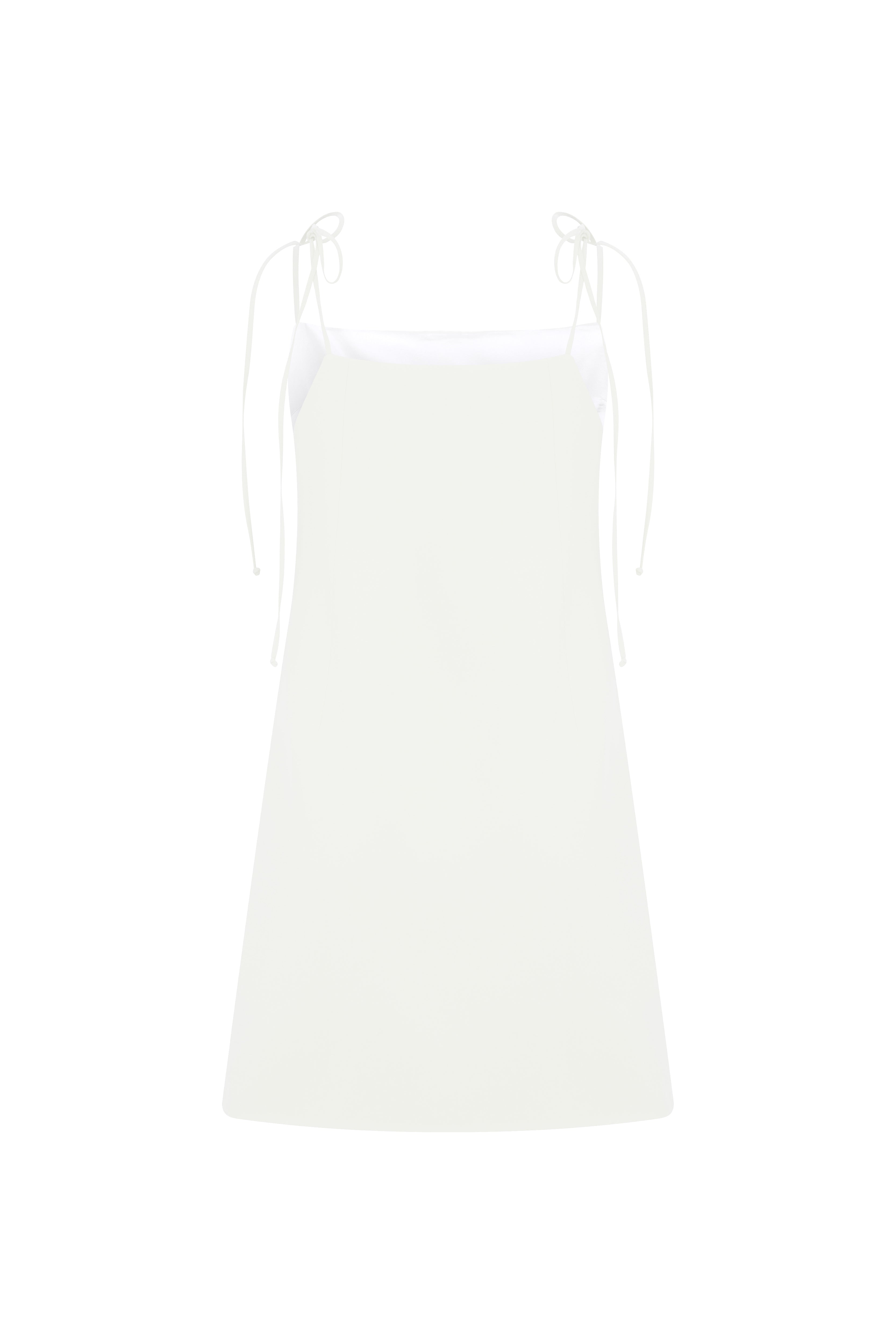 Nazlı Ceren-Ellie Mini Krep Elbise Beyaz-Elbise-5-Milagron.com