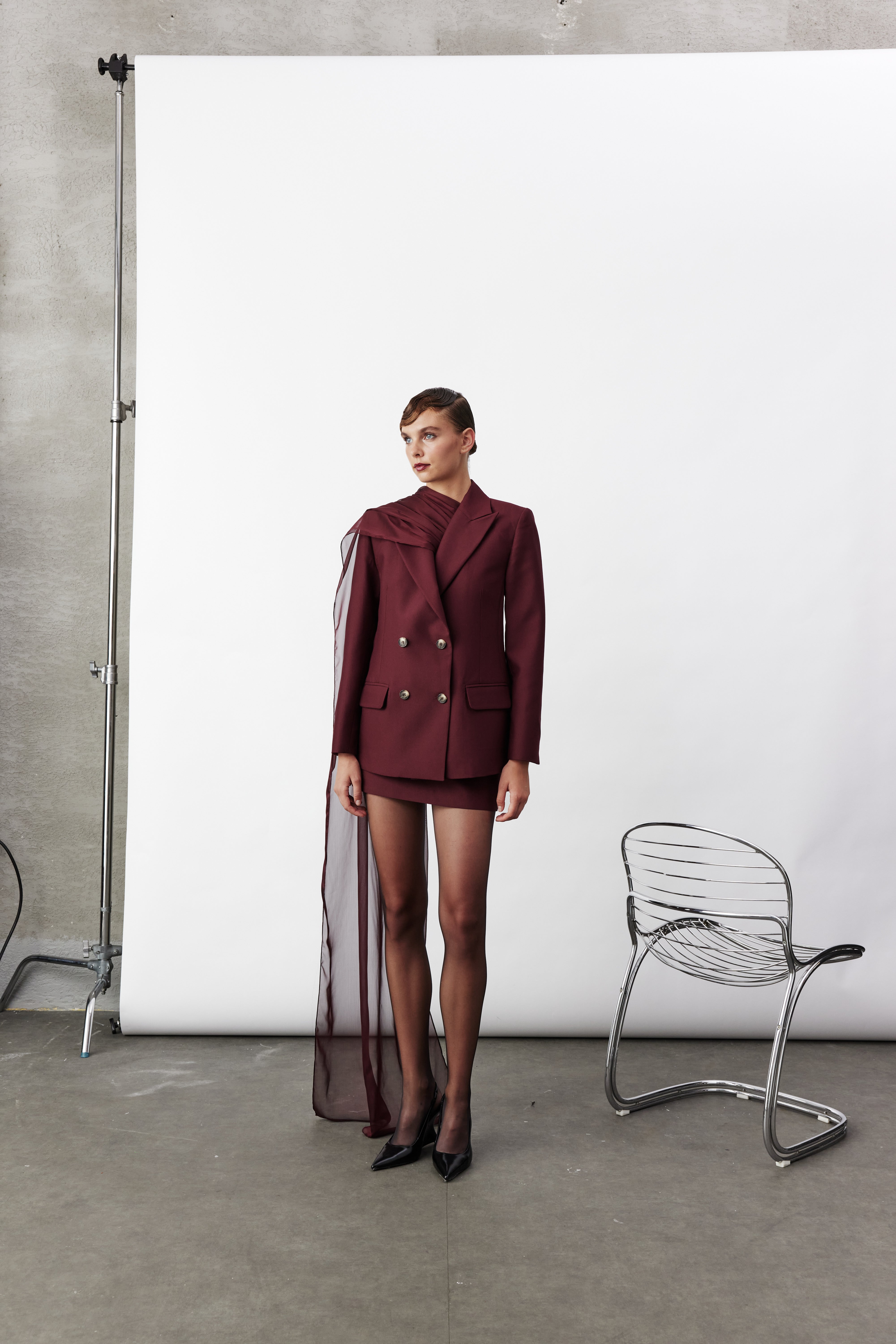 Nazlı Ceren-Elodie Blazer Bordo-Ceket-3-Milagron.com