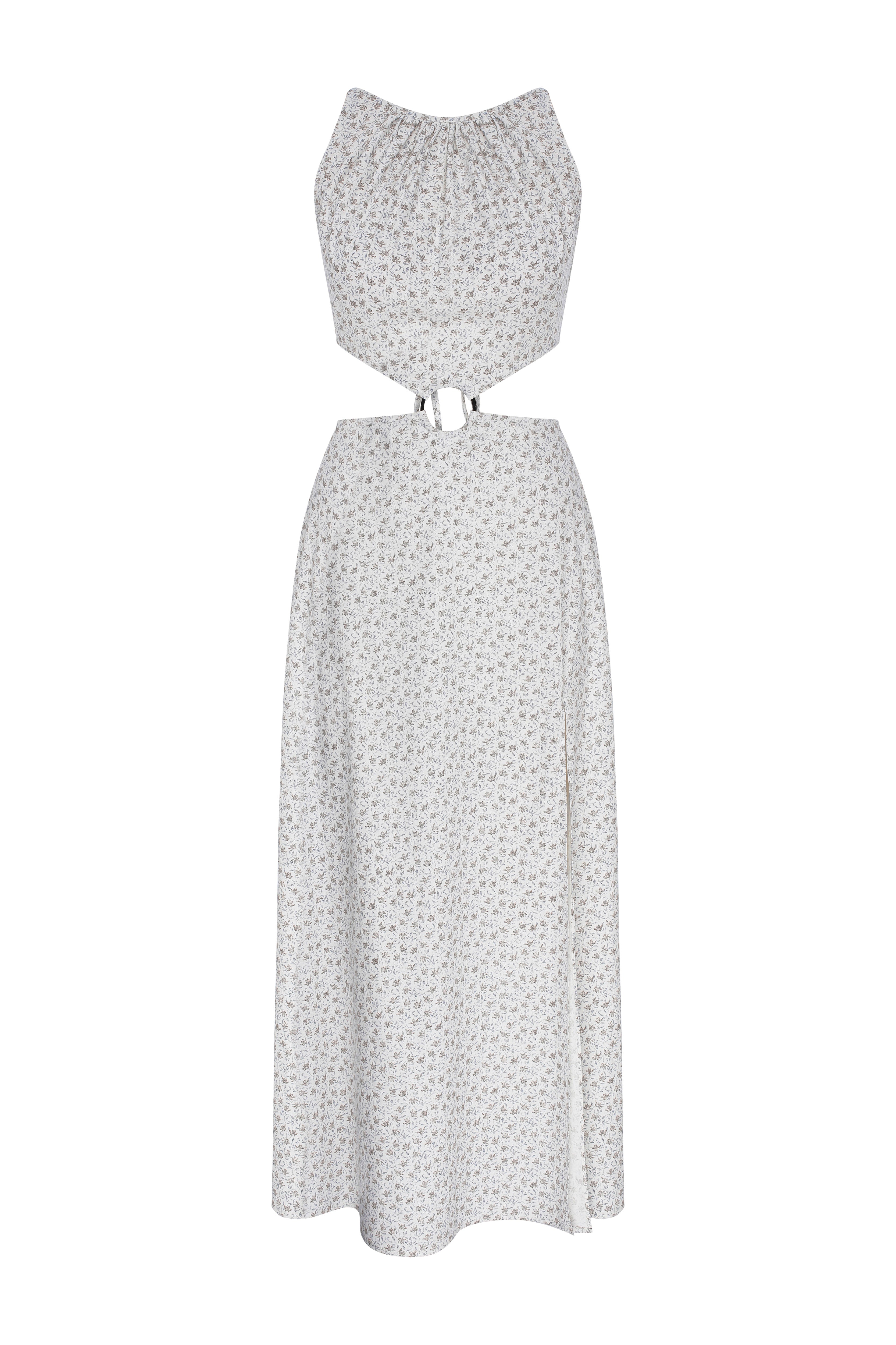 Nazlı Ceren-Eloise Halka Detaylı Koton Elbise-Elbise-1-Milagron.com