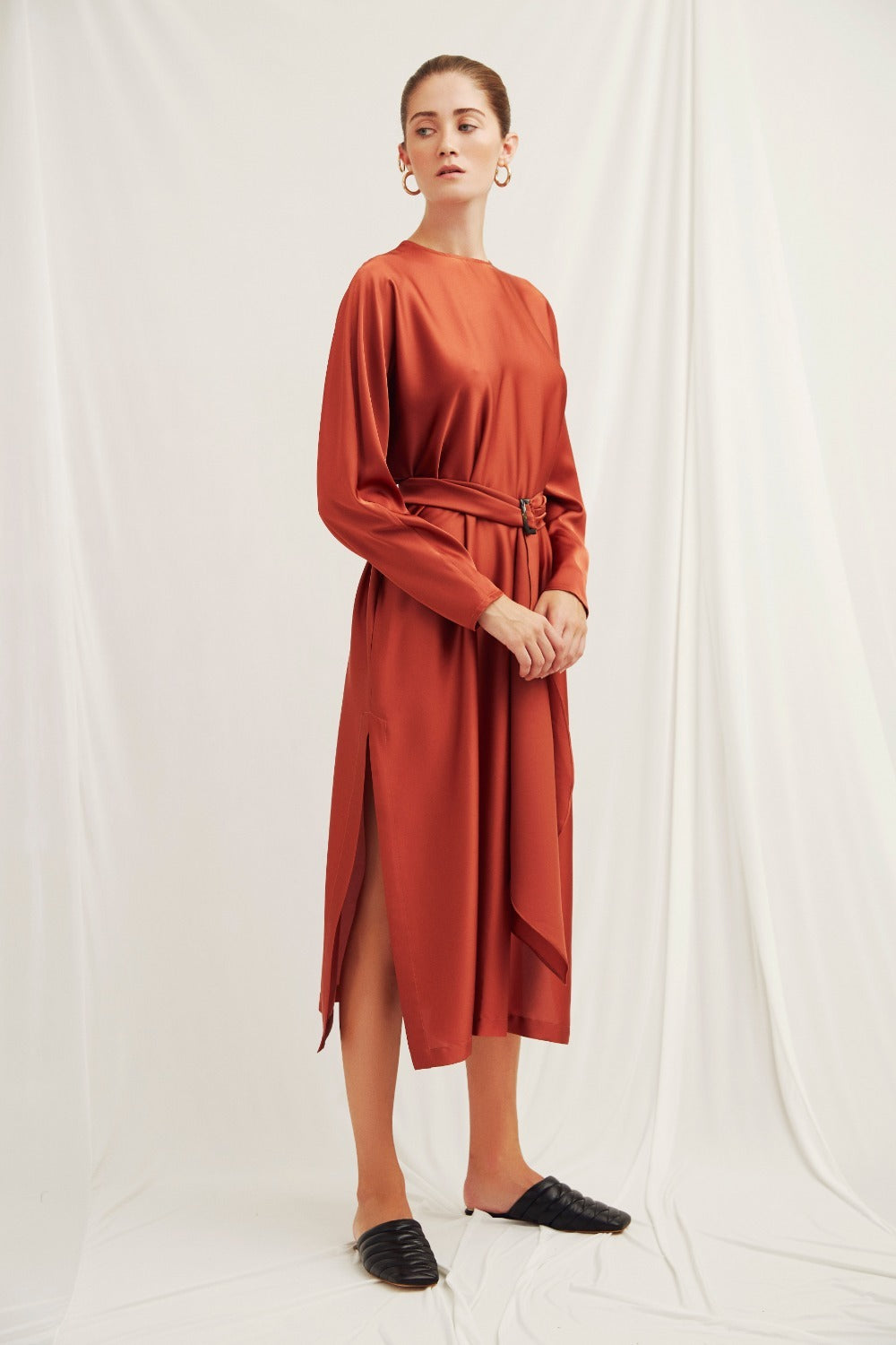 Nazlı Ceren-Etienne Saten Elbise-Elbise-2-Milagron.com