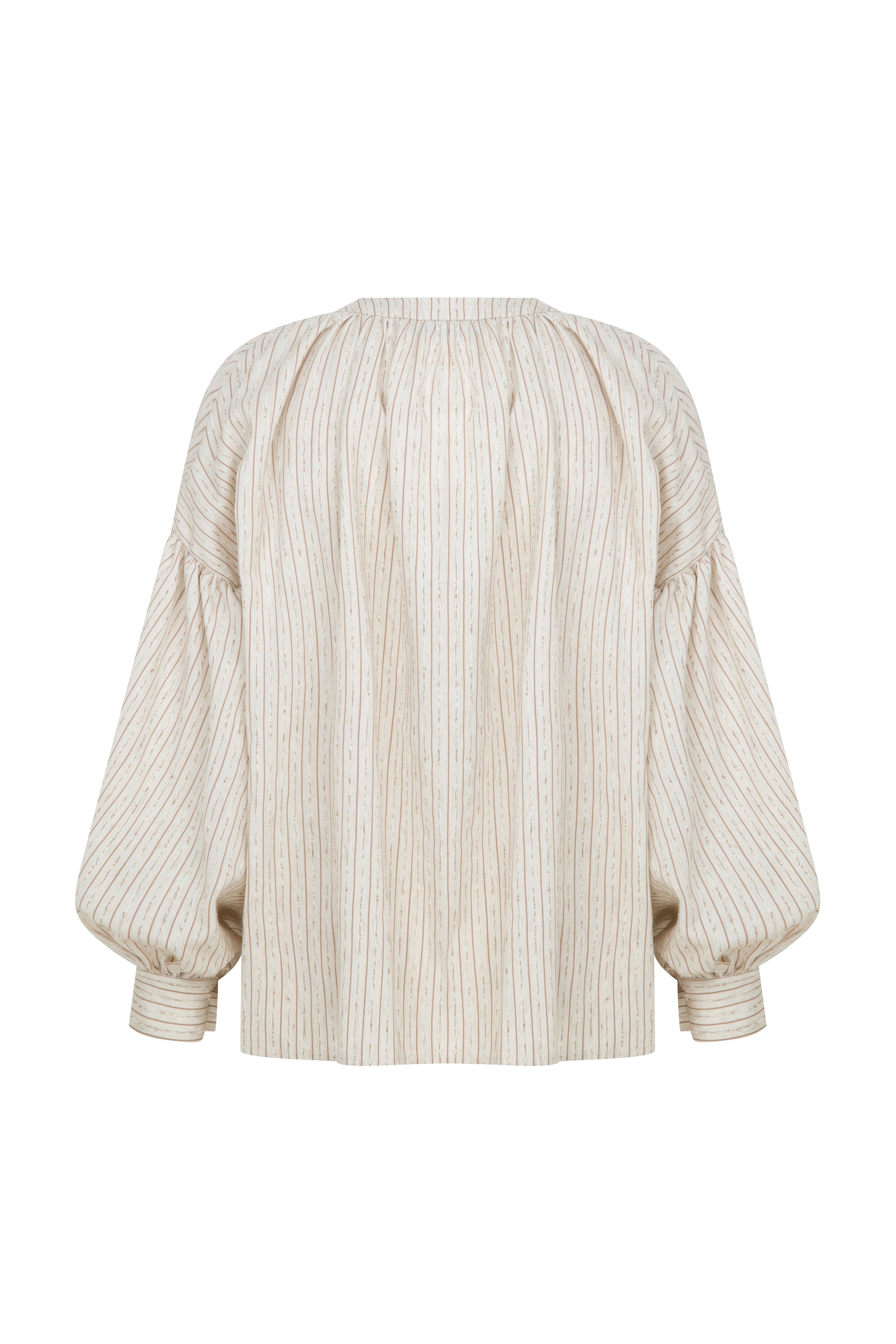 Nazlı Ceren-Eve Çizgili Keten Gömlek-Gömlek-2-Milagron.com