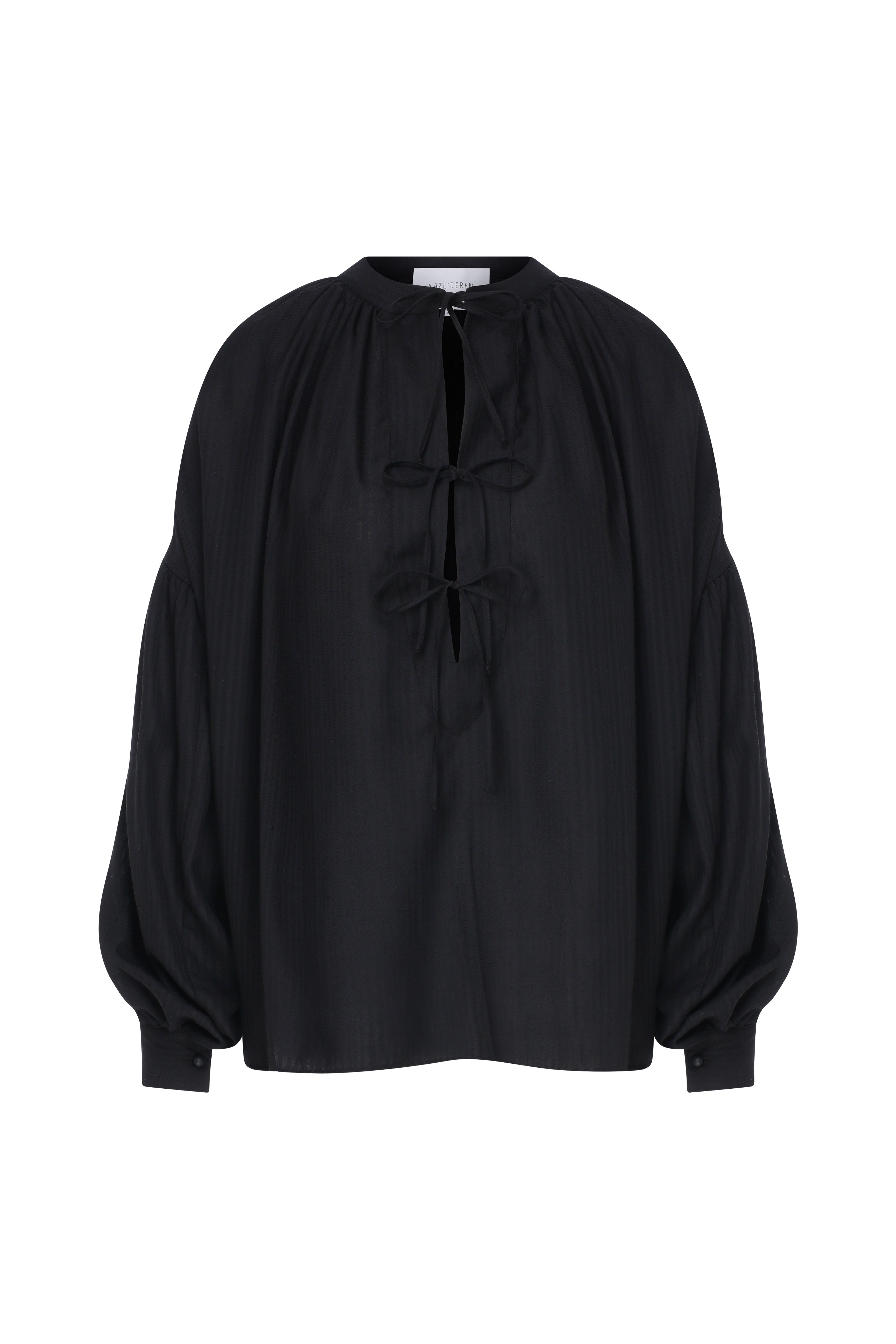 Nazlı Ceren-Eve Koton Gömlek Black-Gömlek-2-Milagron.com