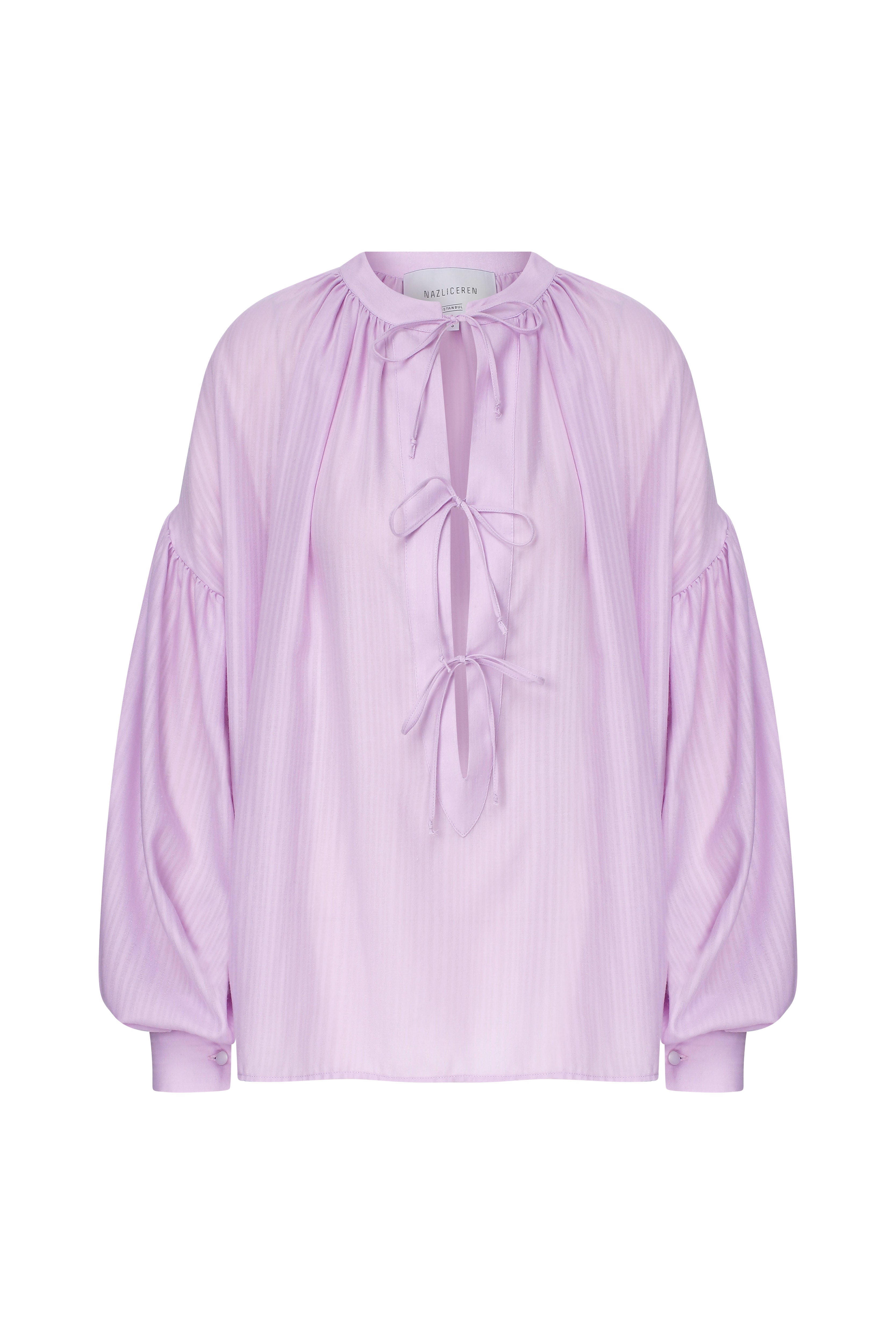 Nazlı Ceren-Eve Koton Gömlek Lilac-Gömlek-3-Milagron.com