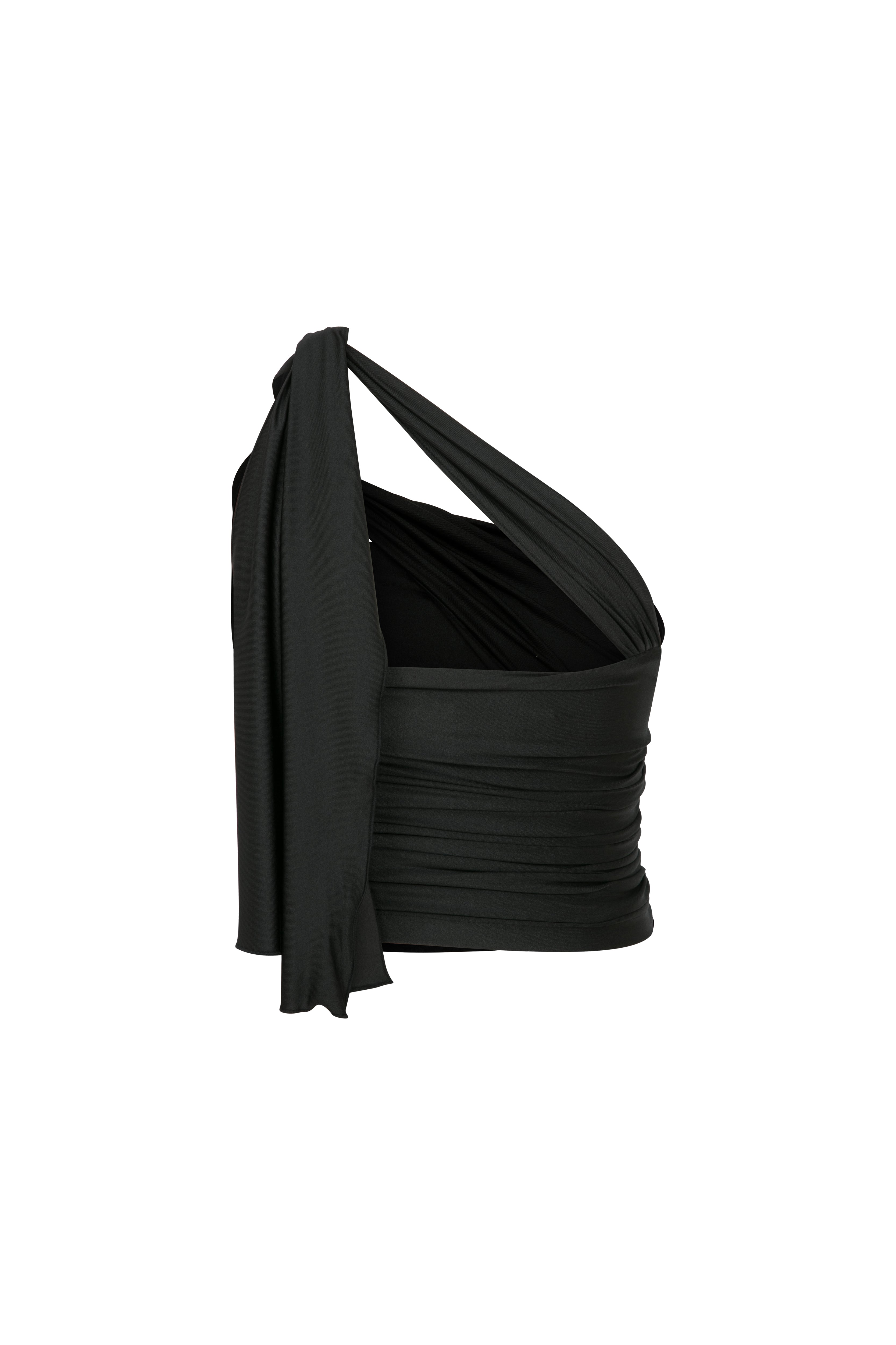 Nazlı Ceren-Evelyn Asimetrik Jarse Bluz Siyah-Bluz-2-Milagron.com