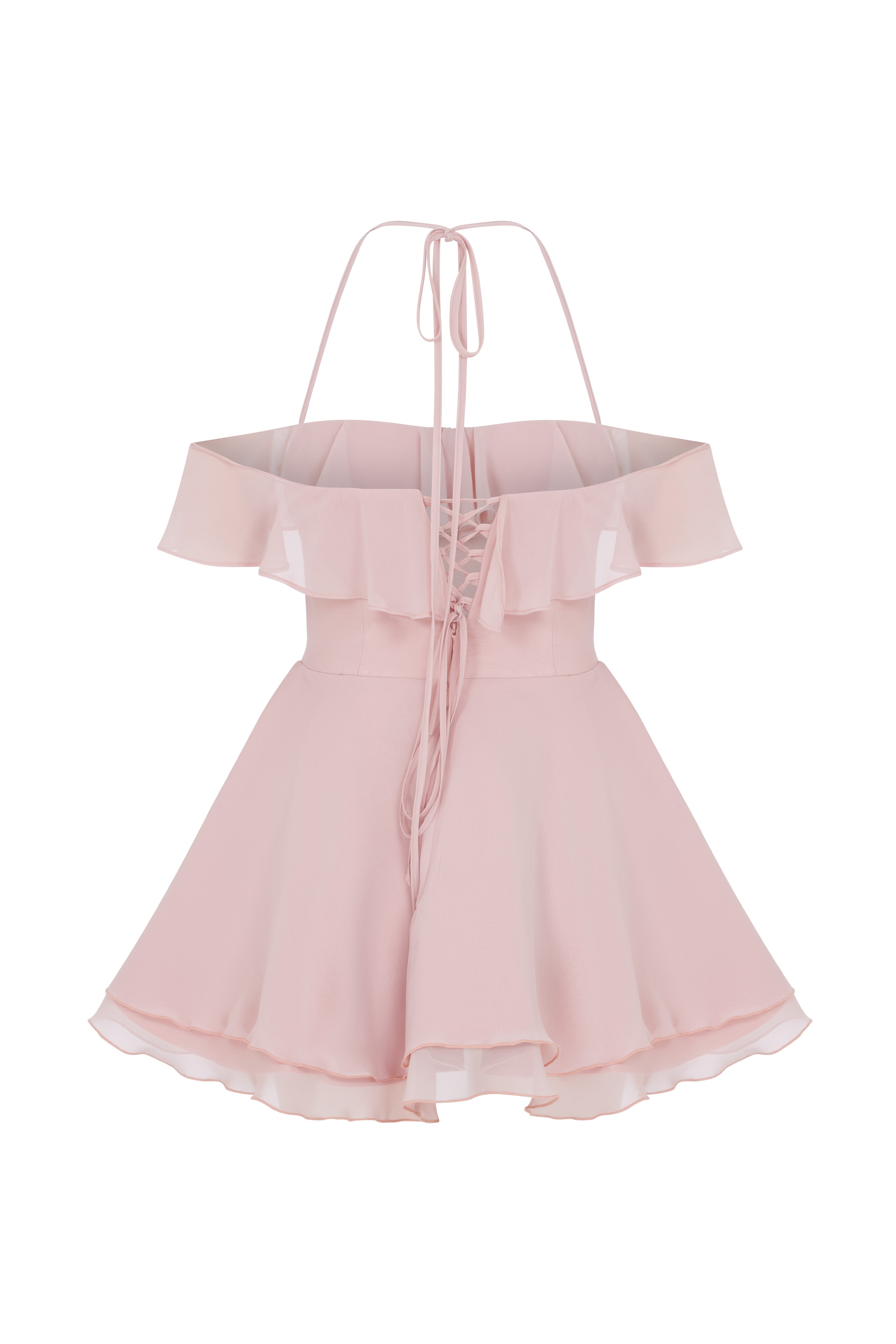Nazlı Ceren-Evie Mini Elbise Pembe-Dresses-8-Milagron.com