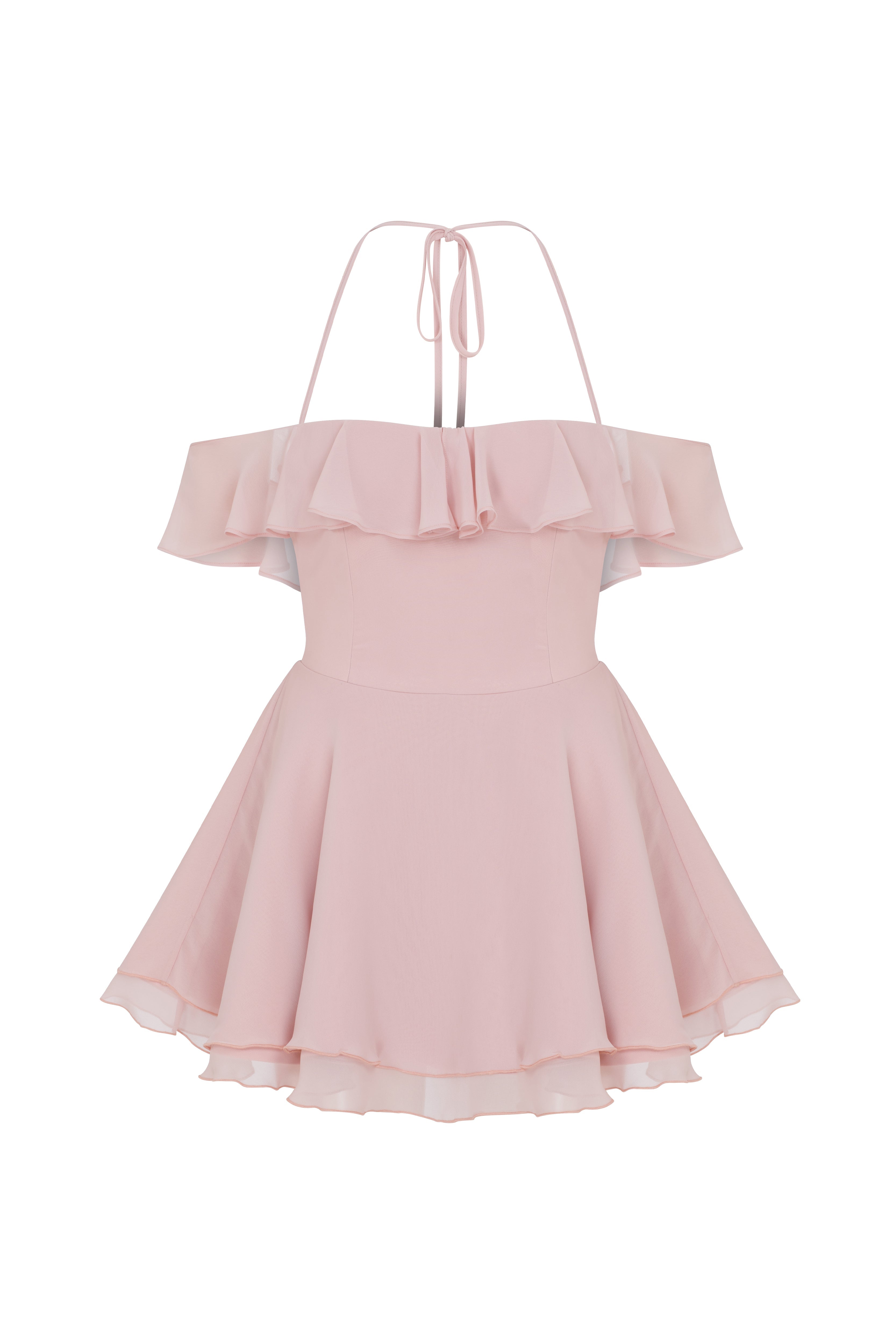 Nazlı Ceren-Evie Mini Elbise Pembe-Dresses-9-Milagron.com