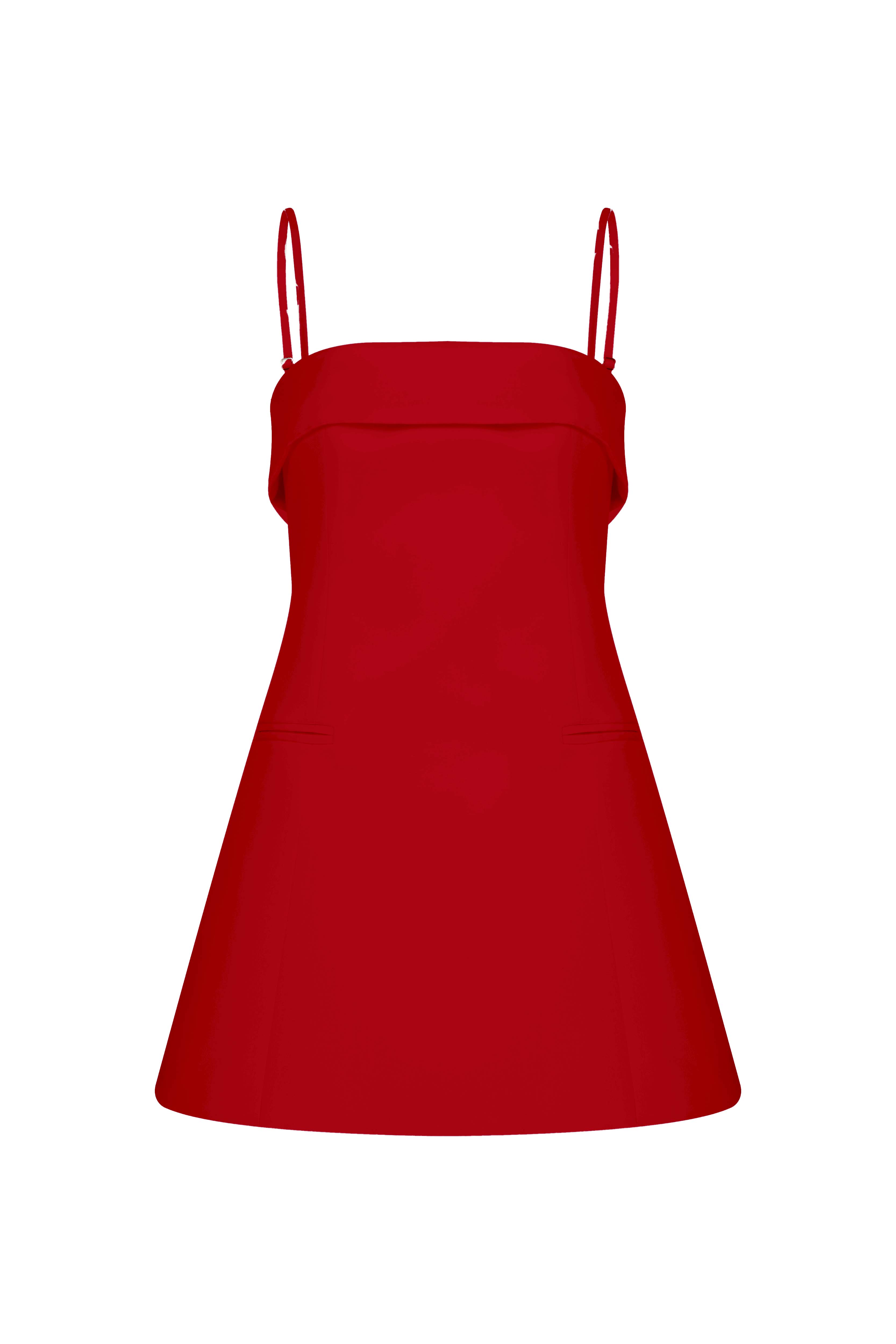 Nazlı Ceren-Gaia Mini Elbise Fiery Red-Elbise-1-Milagron.com