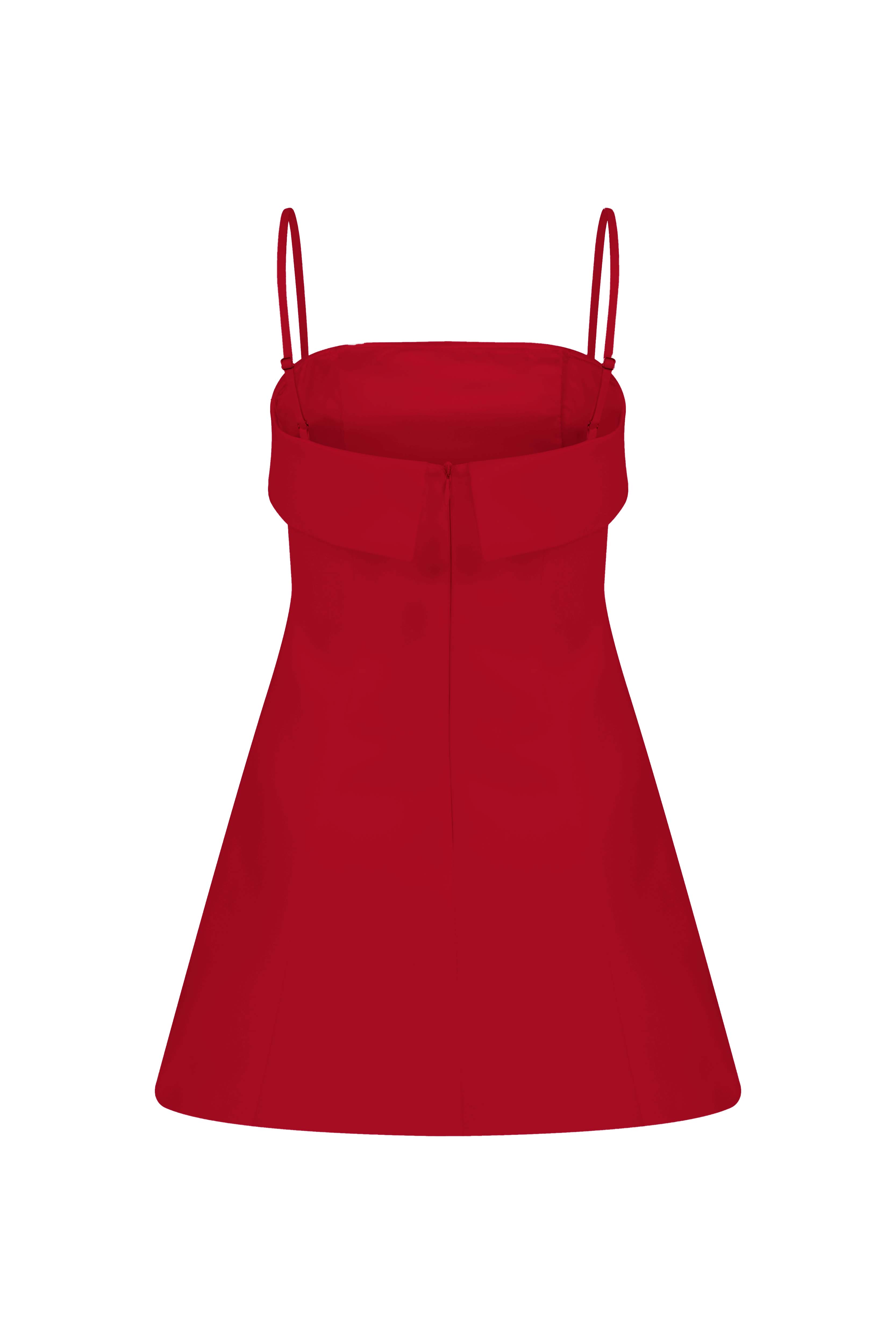 Nazlı Ceren-Gaia Mini Elbise Fiery Red-Elbise-9-Milagron.com