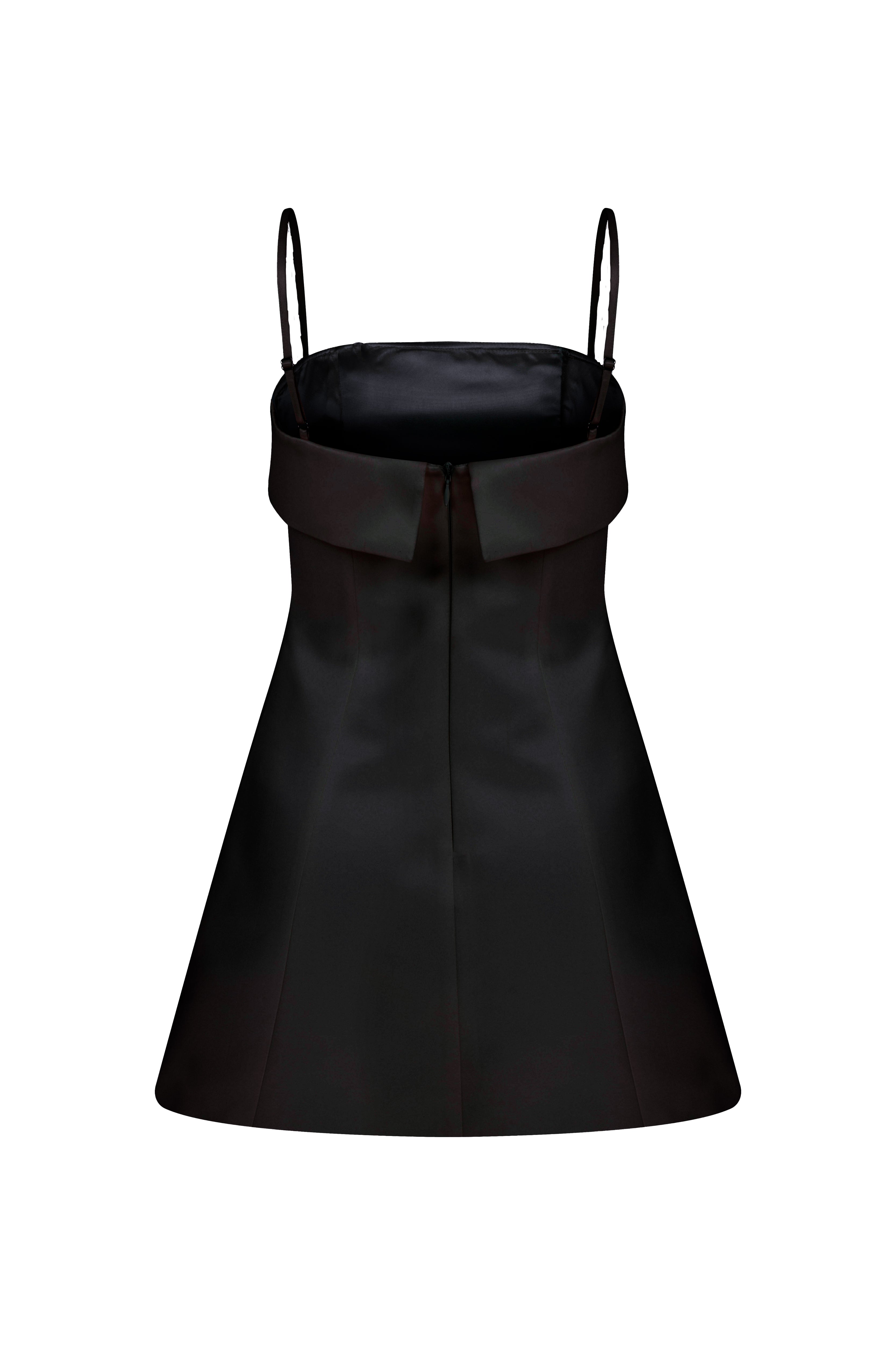 Nazlı Ceren-Gaia Mini Elbise Siyah-Elbise-8-Milagron.com