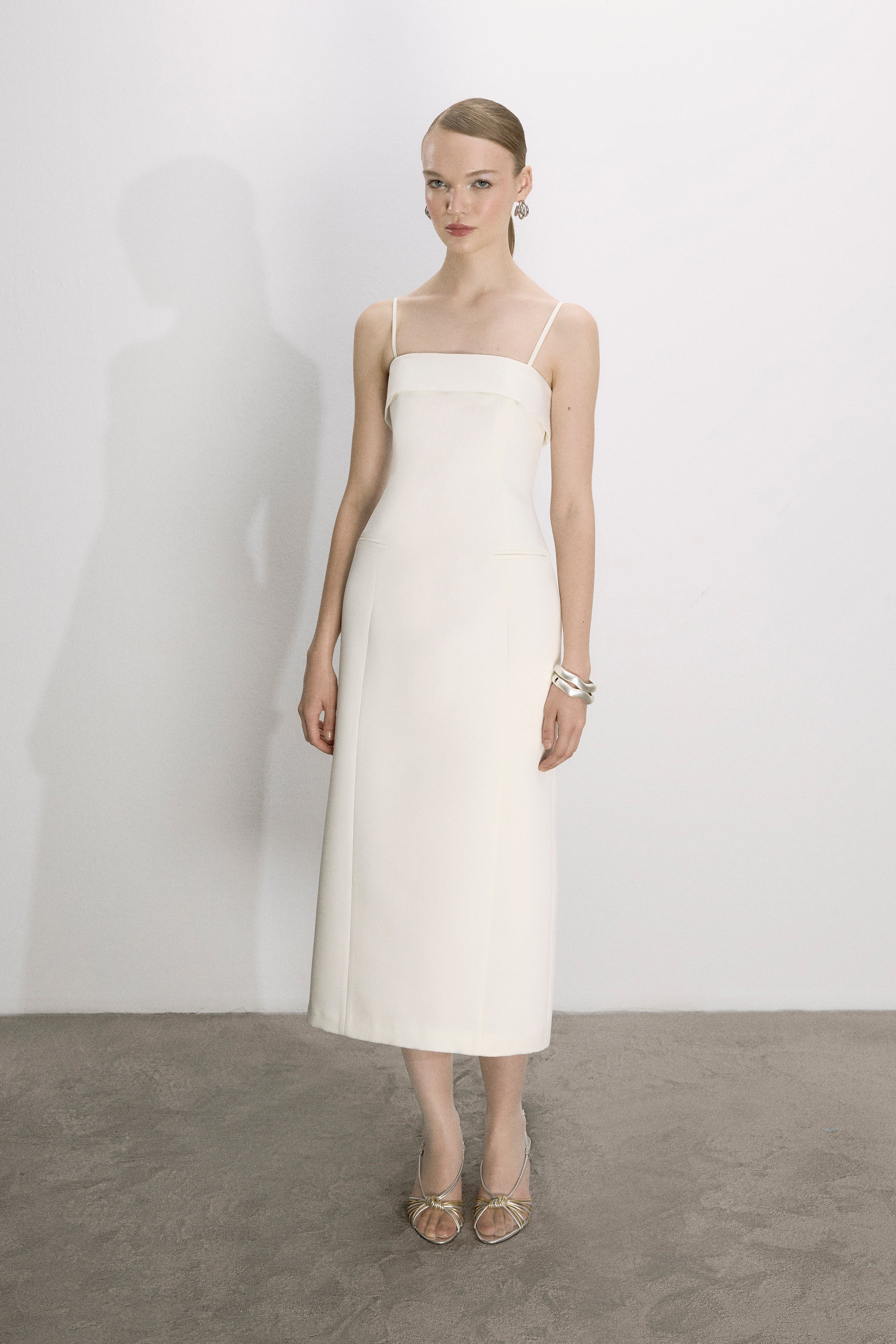 Nazlı Ceren-Gaia Uzun Elbise Vanilya Ice-Elbise-1-Milagron.com