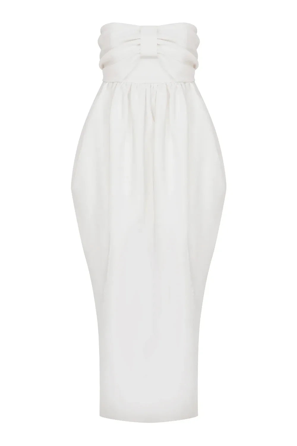Nazlı Ceren-Jeanne Balon Midi Elbise Blanc De Blanc-Elbise-3-Milagron.com