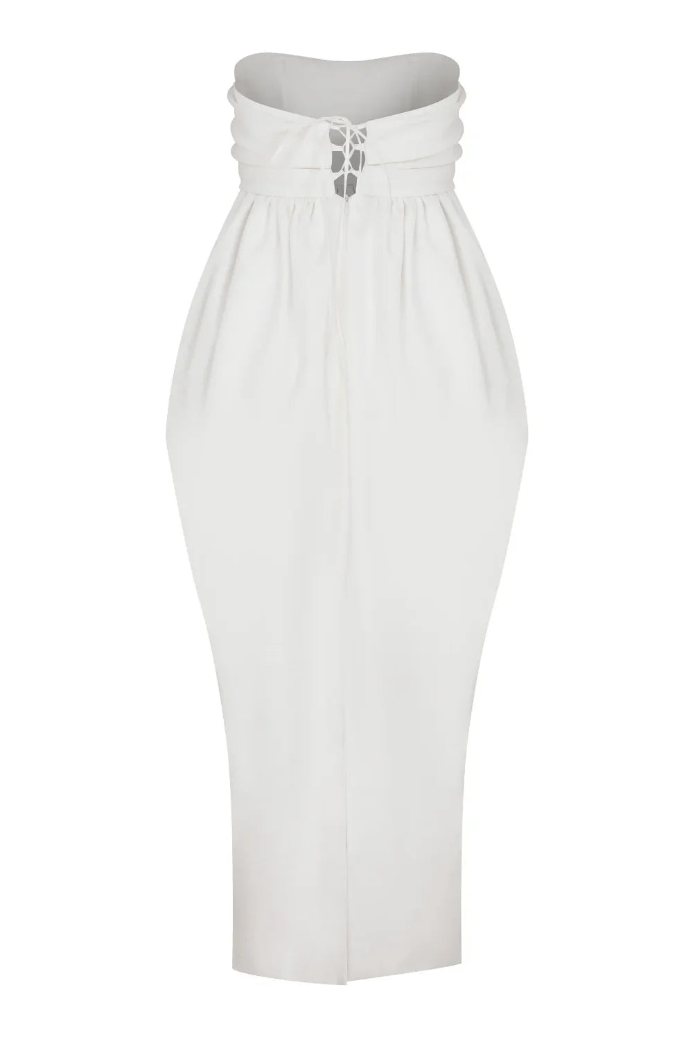 Nazlı Ceren-Jeanne Balon Midi Elbise Blanc De Blanc-Elbise-4-Milagron.com