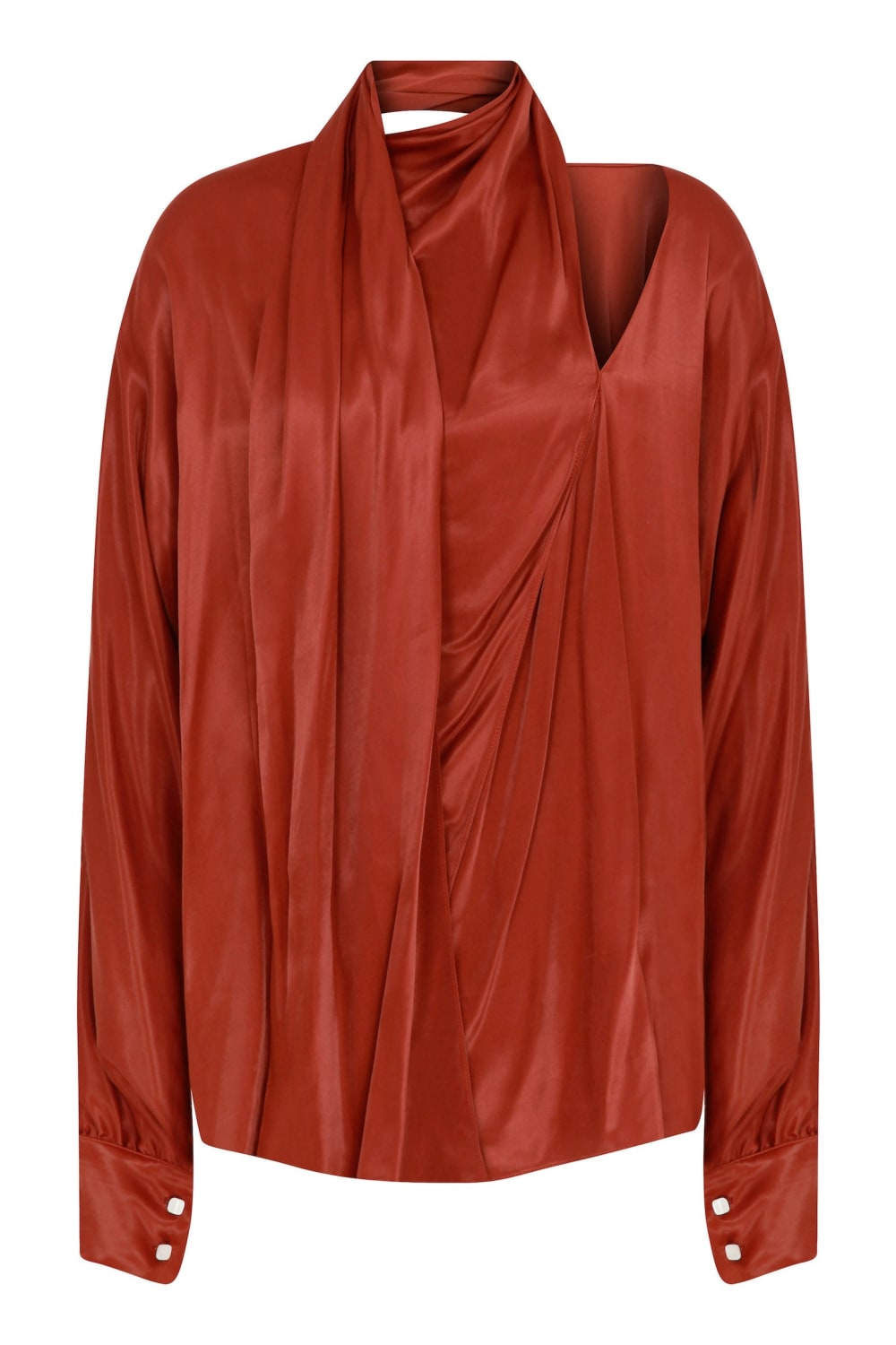 Nazlı Ceren-Jill Asimetrik Omuz Detaylı Bluz Burgundy-Bluz-1-Milagron.com