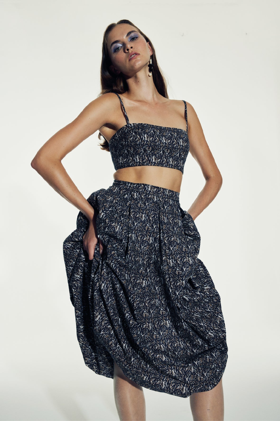 Nazlı Ceren-June Koton Midi Etek Brown-Etek-5-Milagron.com