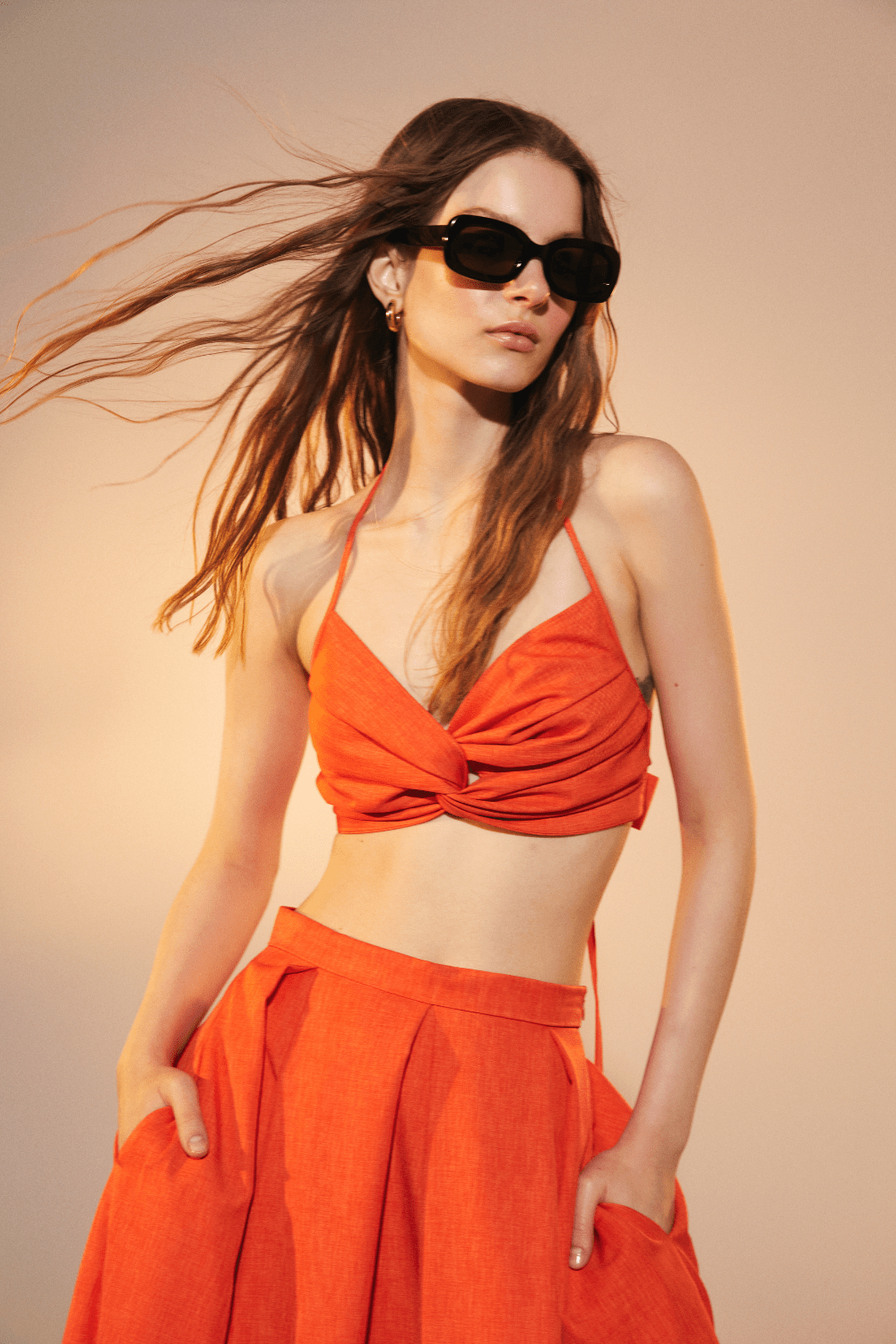 Nazlı Ceren-June Midi Etek Spicy Orange-Etek-2-Milagron.com