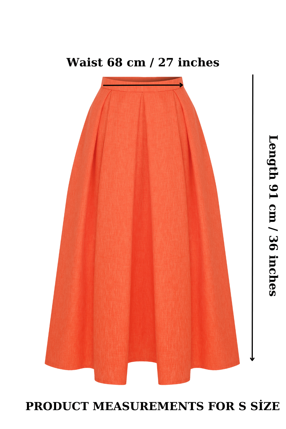 Nazlı Ceren-June Midi Etek Spicy Orange-Etek-7-Milagron.com