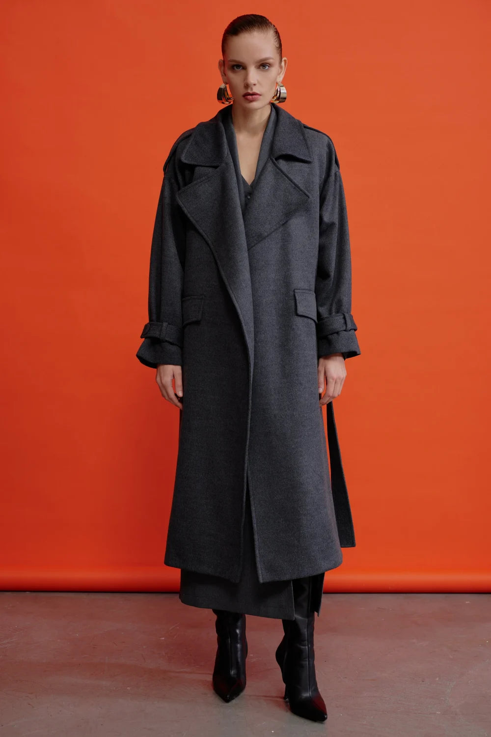 Nazlı Ceren-Laura Oversized Kaşmir Palto-Kaban-1-Milagron.com