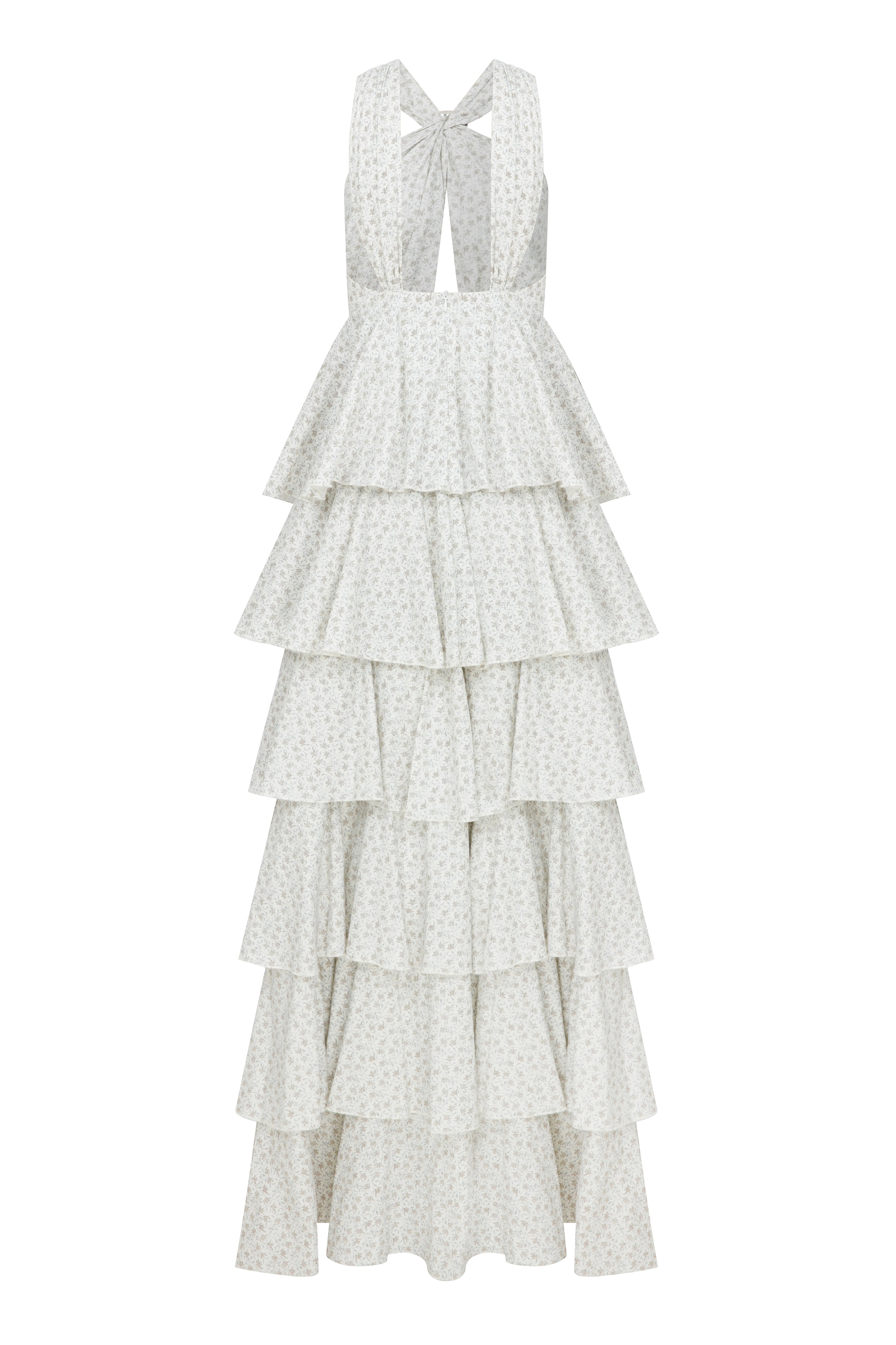 Nazlı Ceren-Laurel Koton Uzun Elbise Cannoli Cream-Elbise-2-Milagron.com