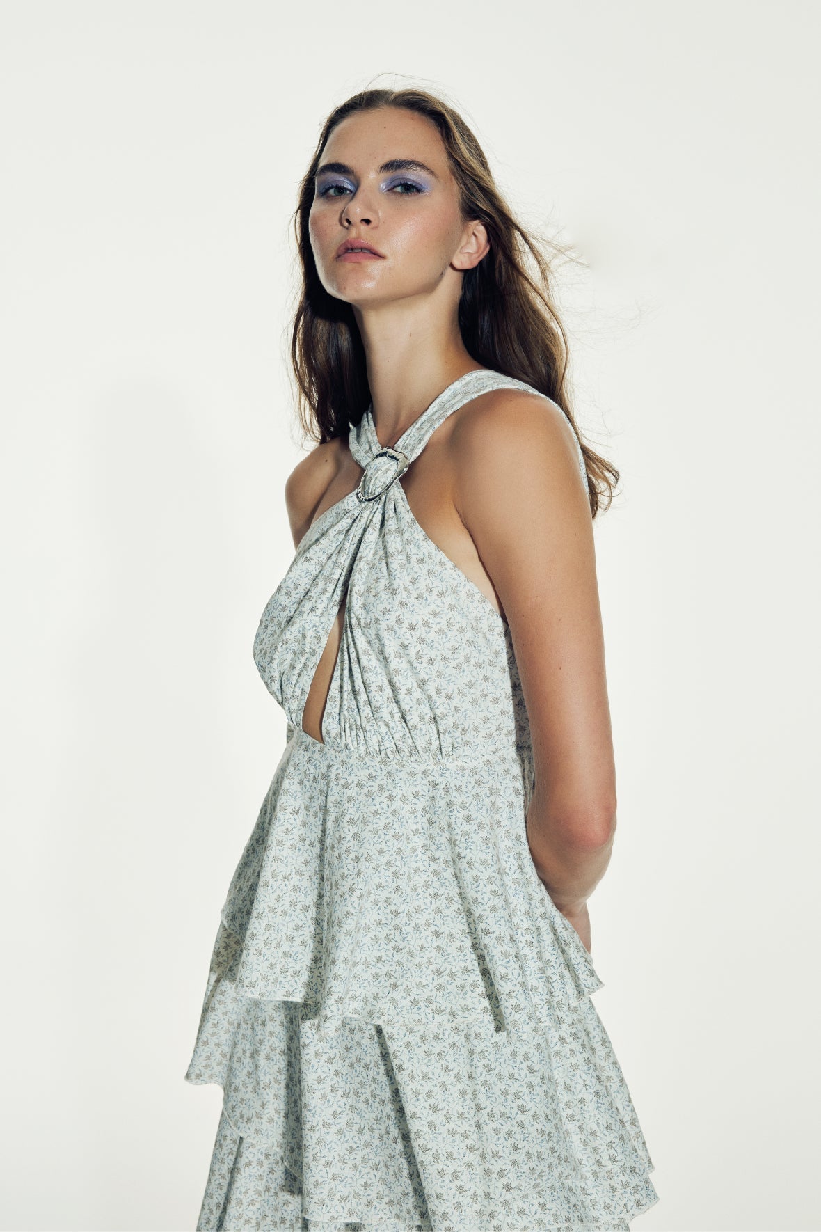 Nazlı Ceren-Laurel Koton Uzun Elbise Cannoli Cream-Elbise-5-Milagron.com