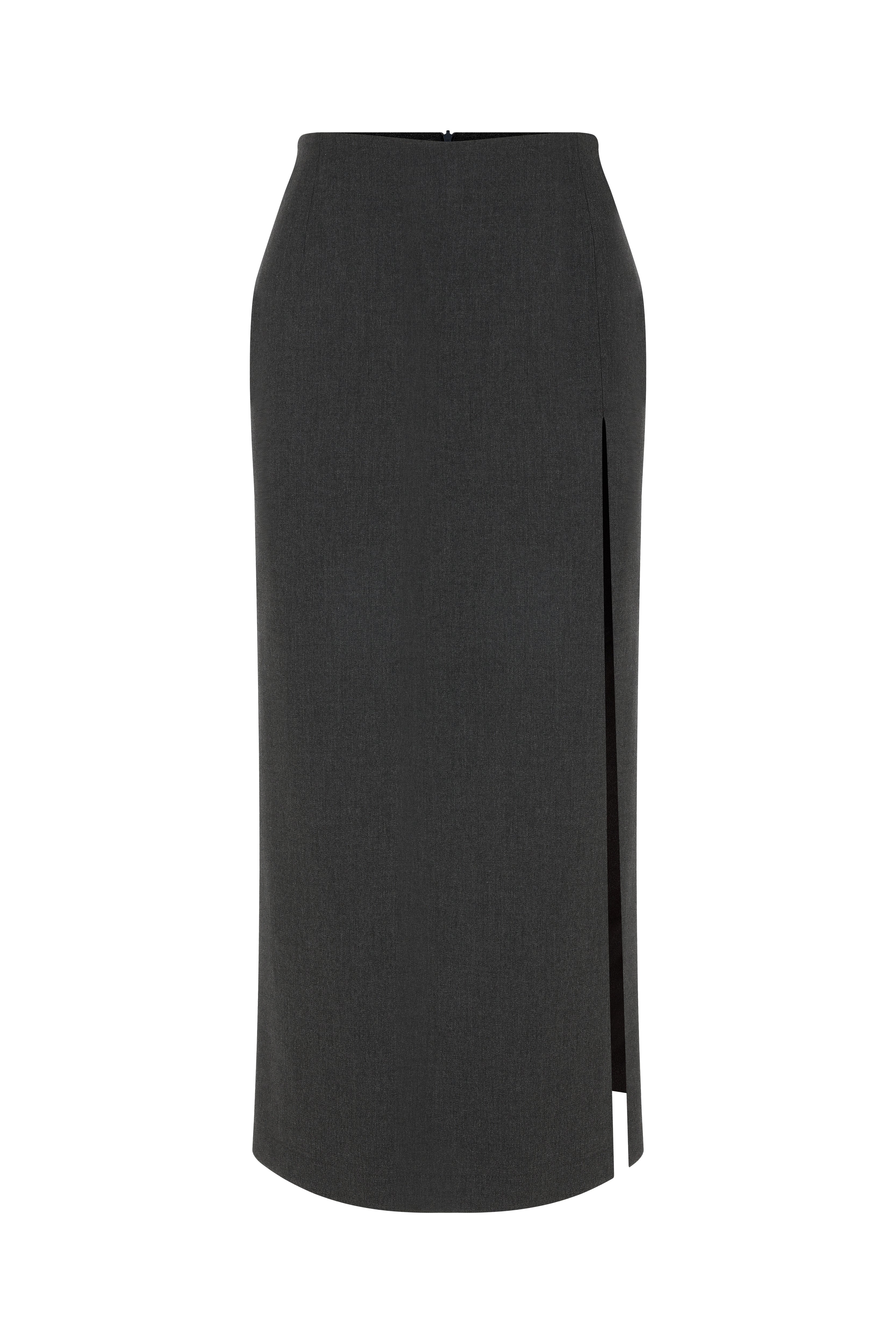 Nazlı Ceren-Lea Maksi Etek Gri-Etek-4-Milagron.com