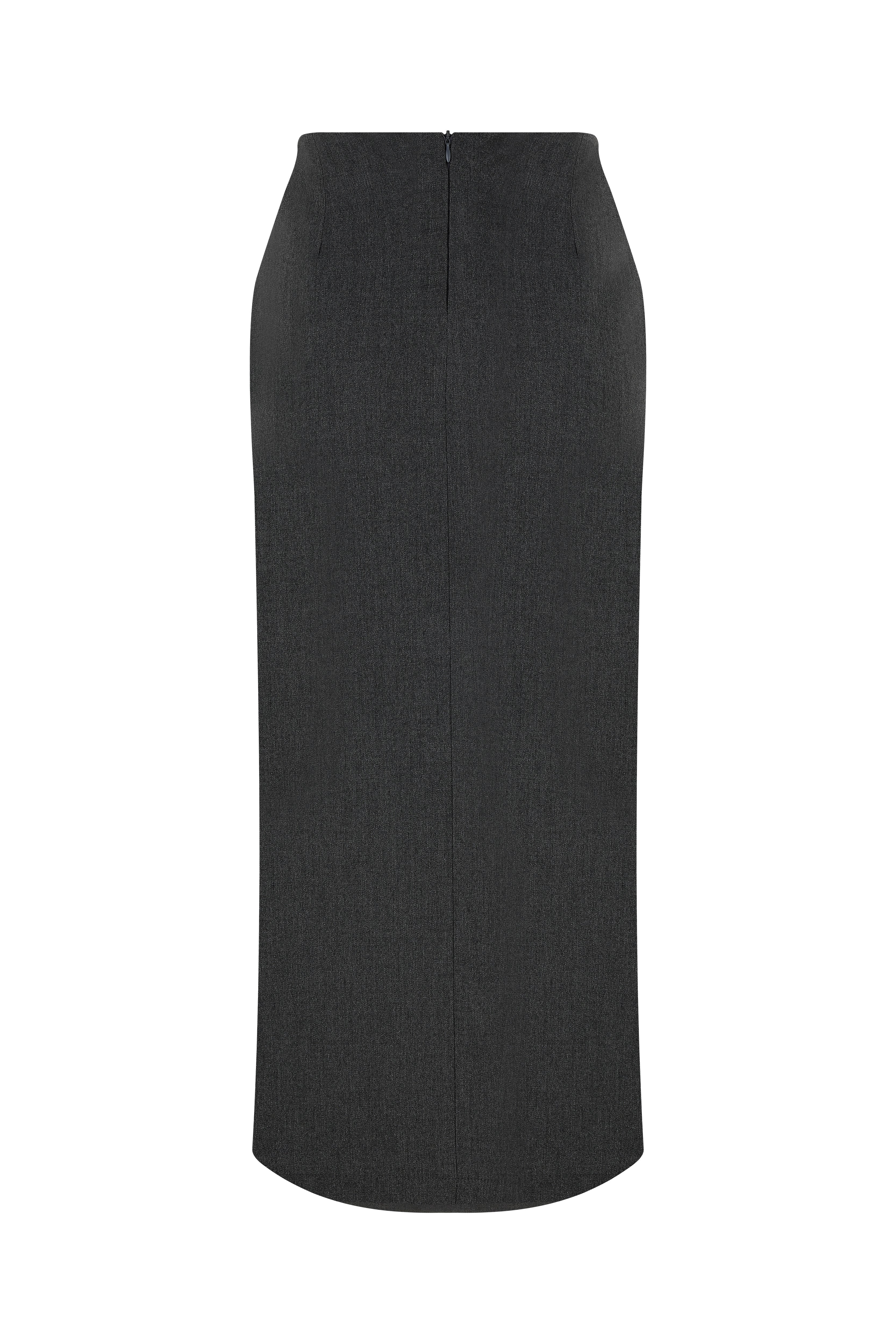 Nazlı Ceren-Lea Maksi Etek Gri-Etek-5-Milagron.com