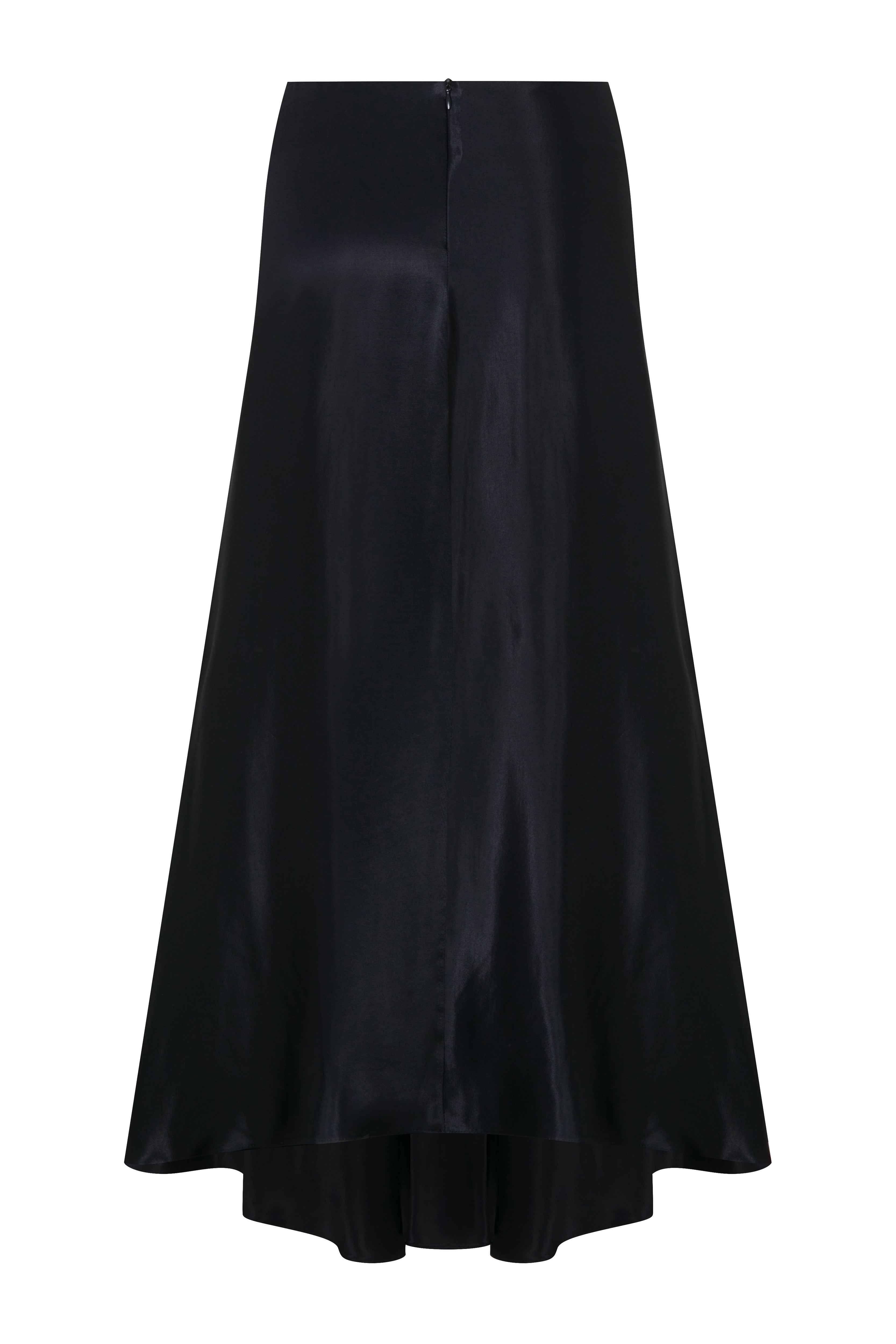 Nazlı Ceren-Lia Saten Maksi Etek Black-Etek-2-Milagron.com