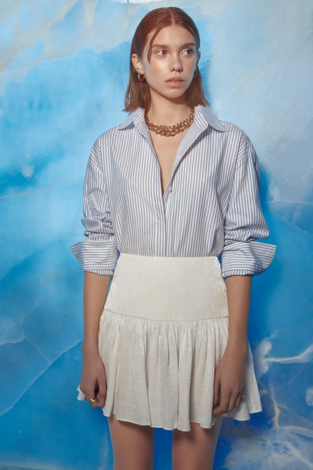 Nazlı Ceren-Lola Ruffled Mini Etek-Etek-2-Milagron.com