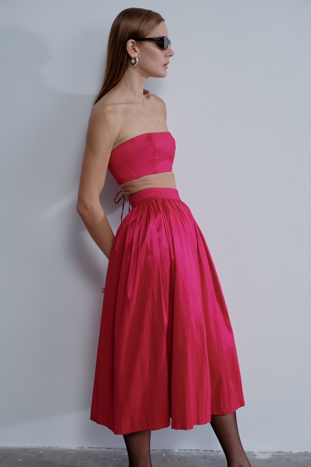 Nazlı Ceren-Lou Lou Midi Etek Pink-Etek-2-Milagron.com