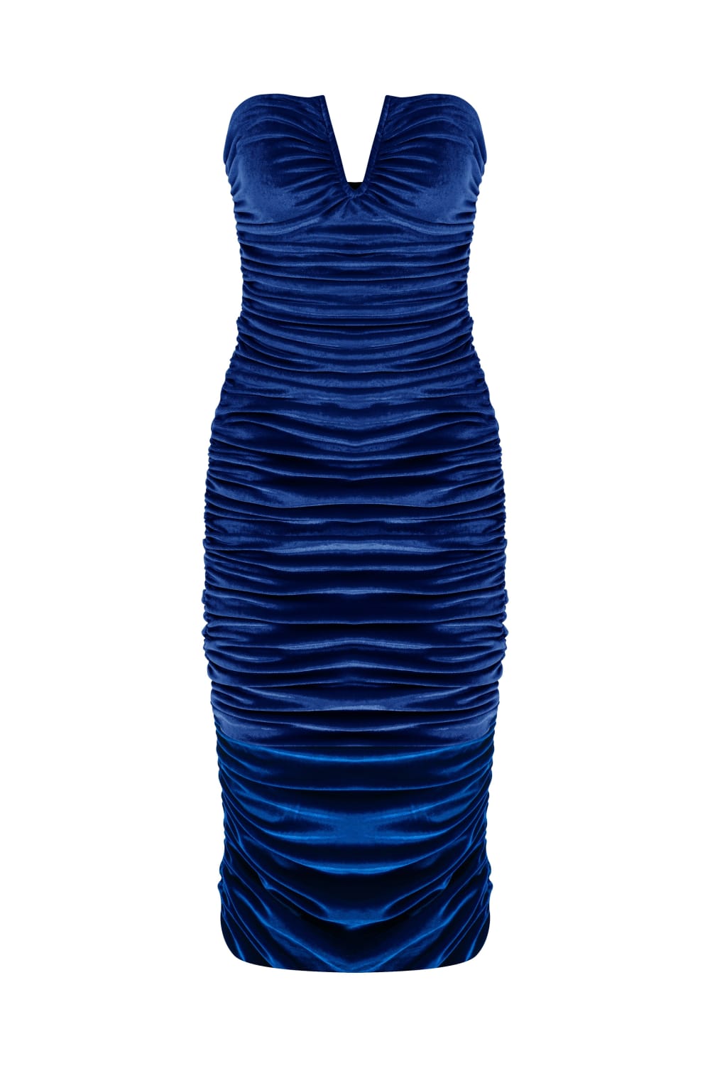 Nazlı Ceren-Luce Velvet Midi Elbise Bleu-Elbise-3-Milagron.com