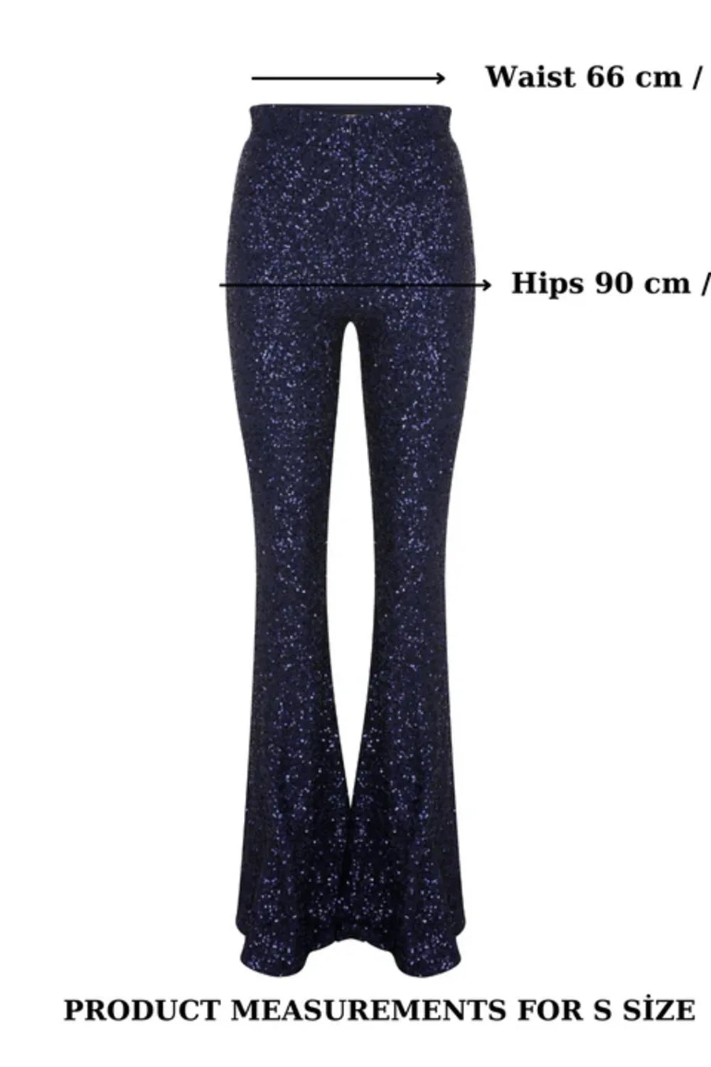 Nazlı Ceren-Maisy Payet Flared Pantolon Midnight Blue-Pantolon-4-Milagron.com