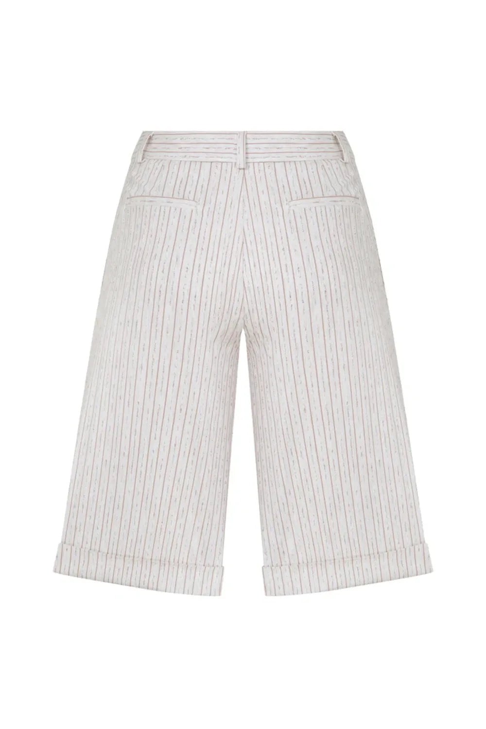 Nazlı Ceren-Marde Çizgili Keten Şort Walnut-Şort-2-Milagron.com