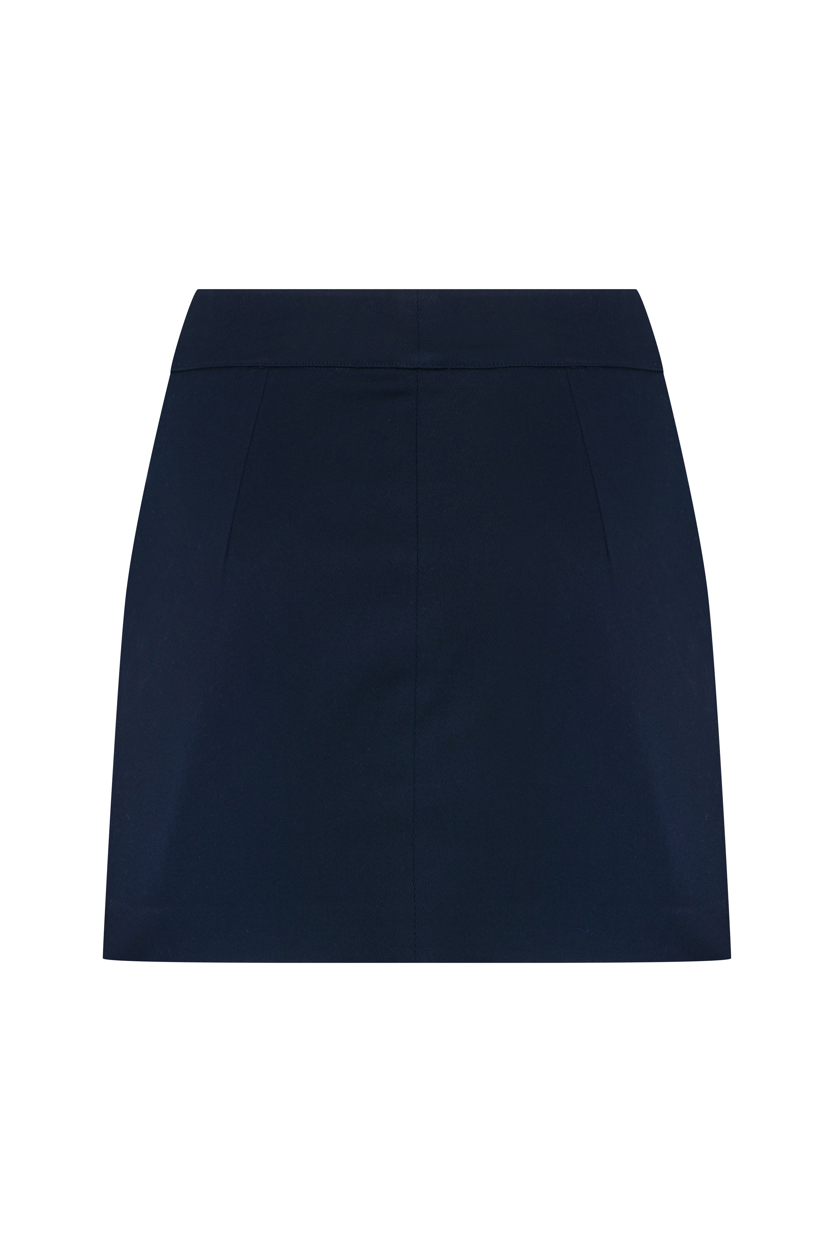 Nazlı Ceren-Marde Koton Mini Etek Deep Cobalt-Etek-2-Milagron.com