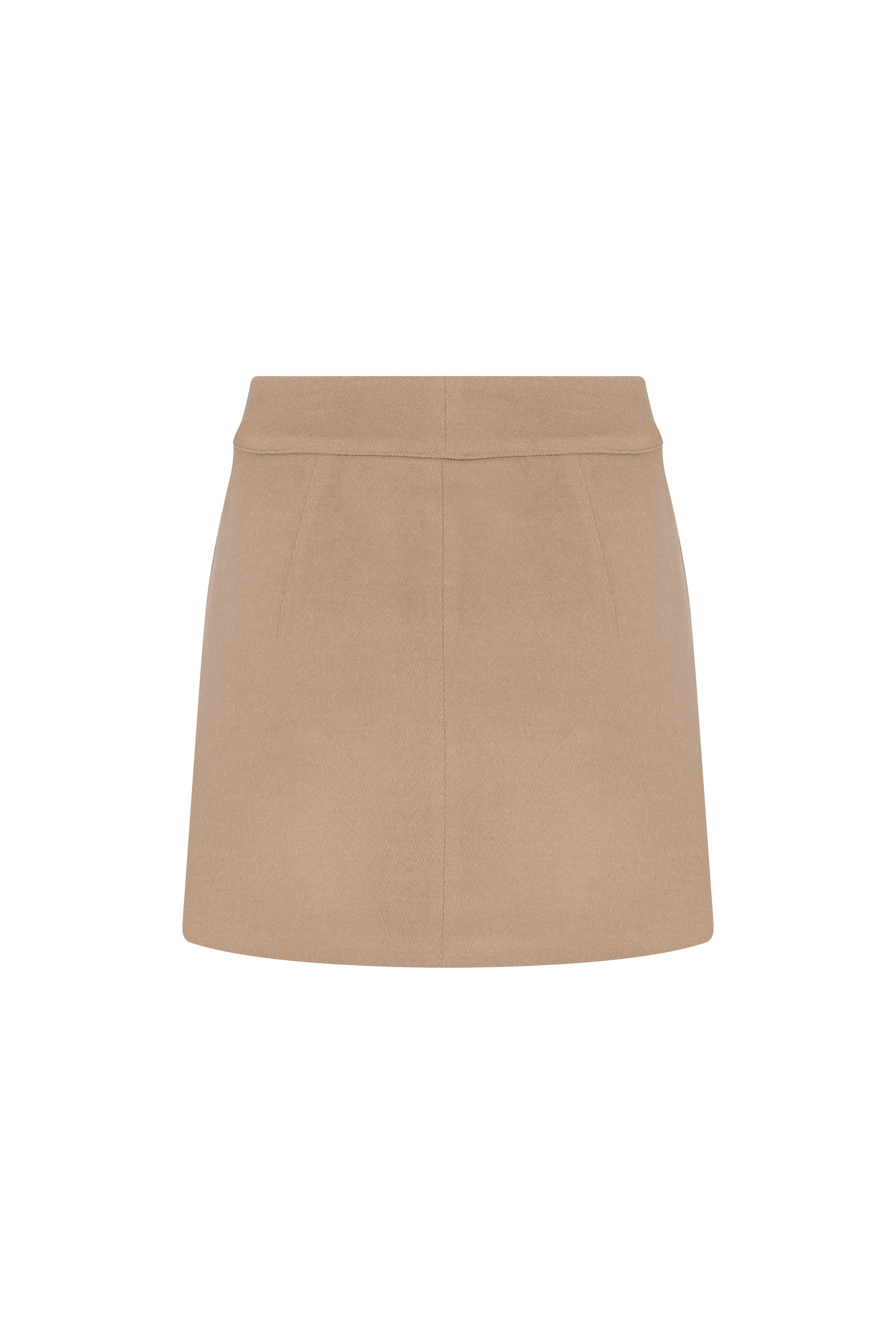 Nazlı Ceren-Marde Yün Mini Etek Kahverengi-Etek-2-Milagron.com